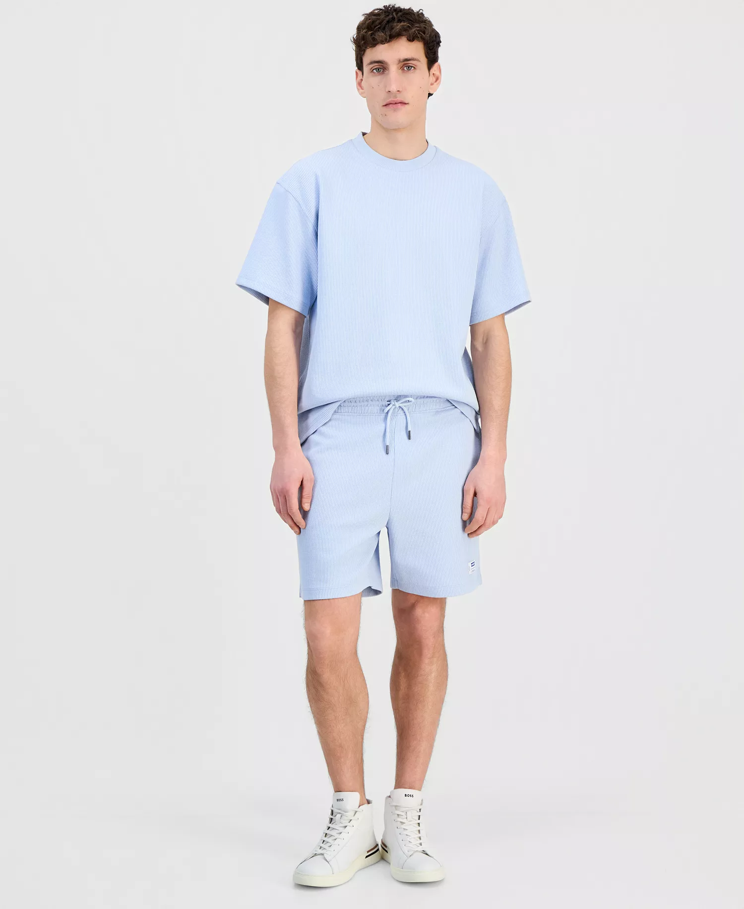 Men's Waffle Jersey 7" Drawstring Shorts - blue - 2XL