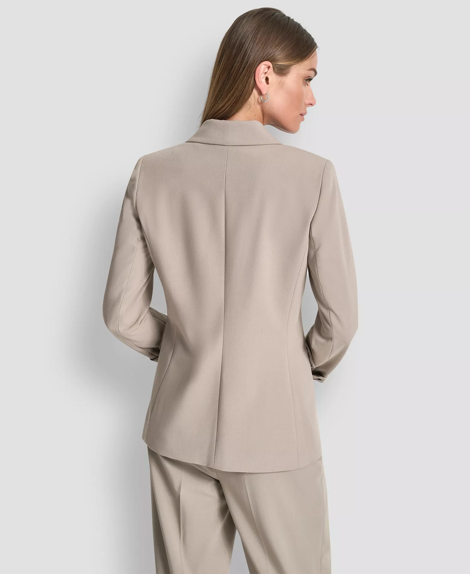 Women's Three-Button Double Breasted Blazer - Tan - 0