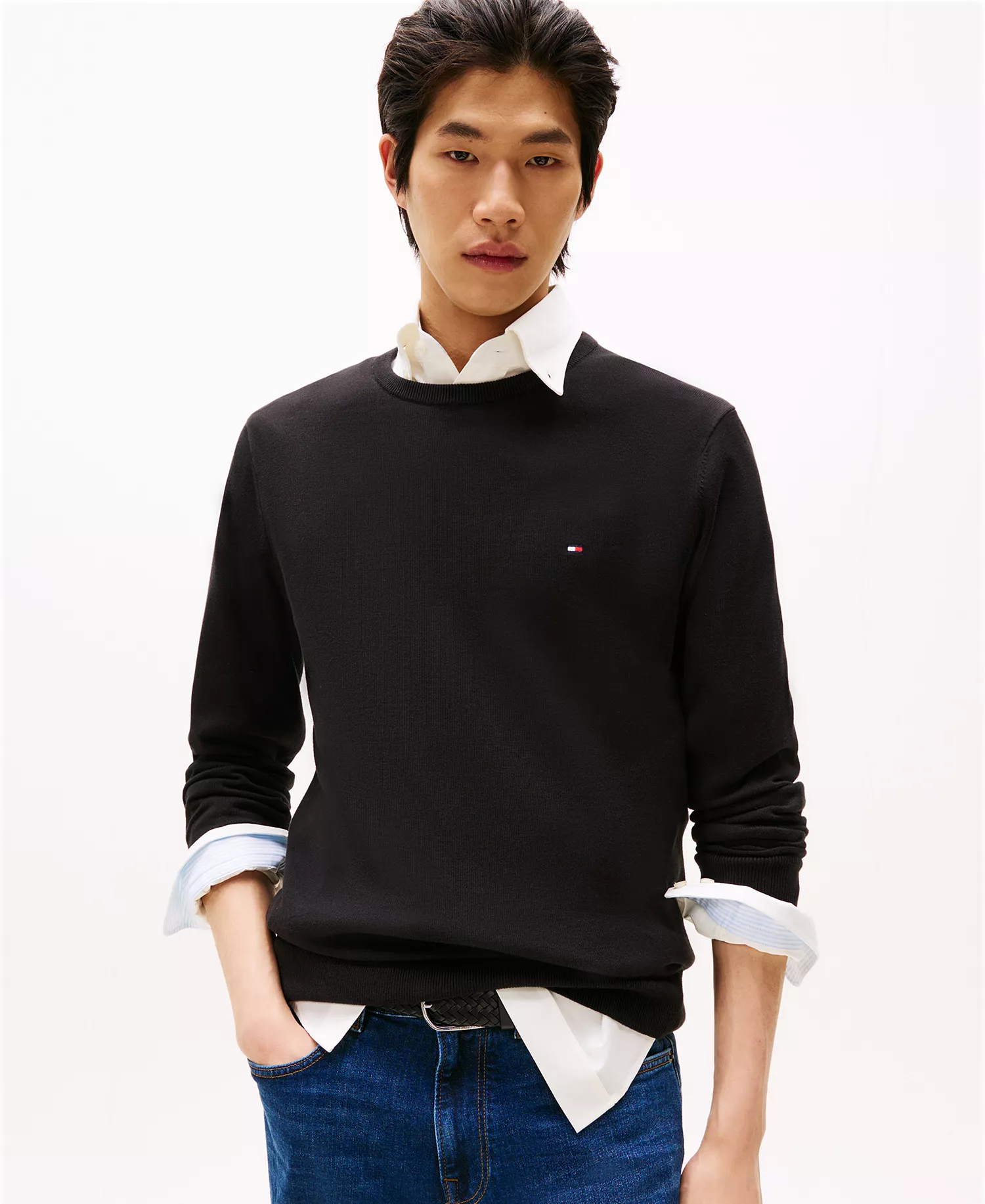 Men's Essential Crewneck Sweater - Black - L