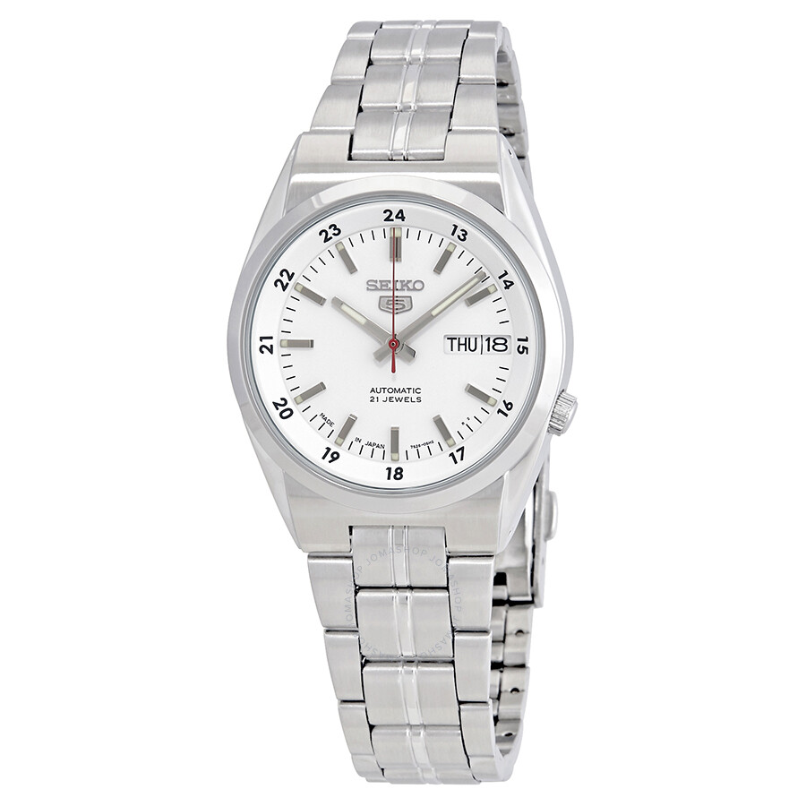 Seiko Series 5 Automatic Date-Day White Dial Men's Watch