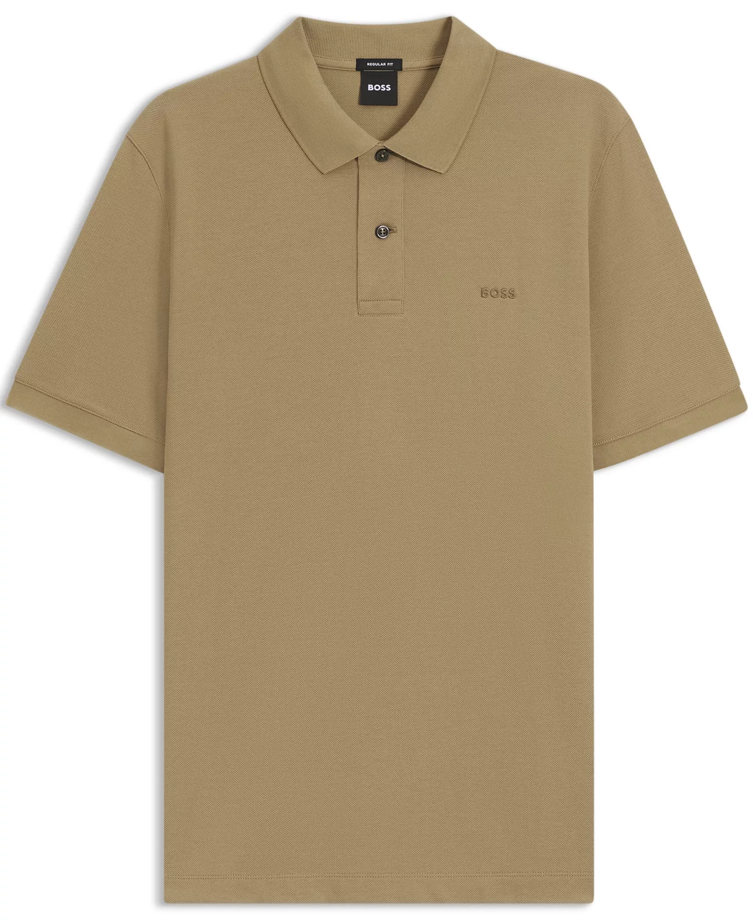 Men's Cotton Piqué Embroidered Logo Pallas Polo Shirt - Dark Beige - 2XL