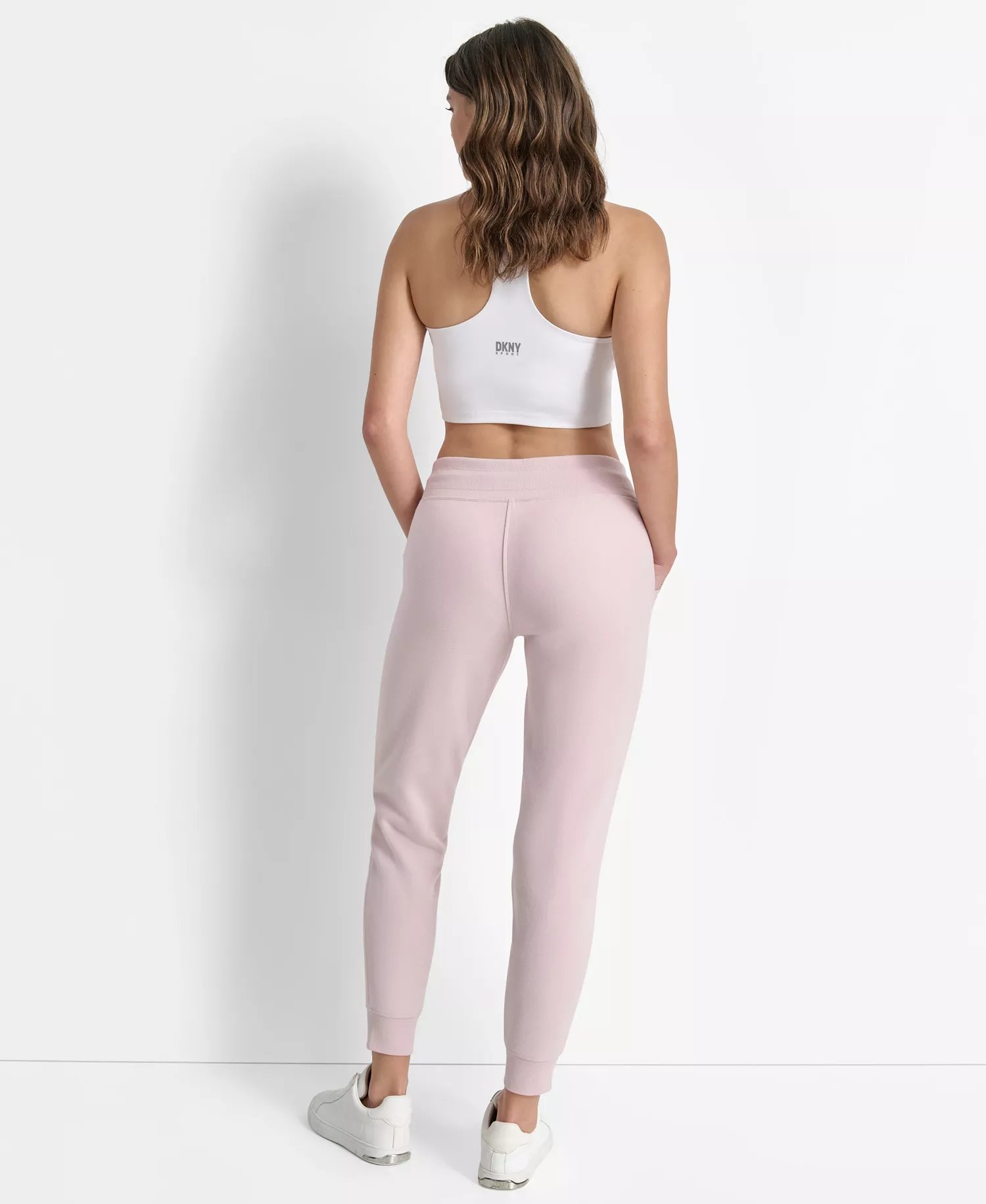 Women's Tonal Logo Patch Rib Trim Side Pockets Jogger - Allure - L