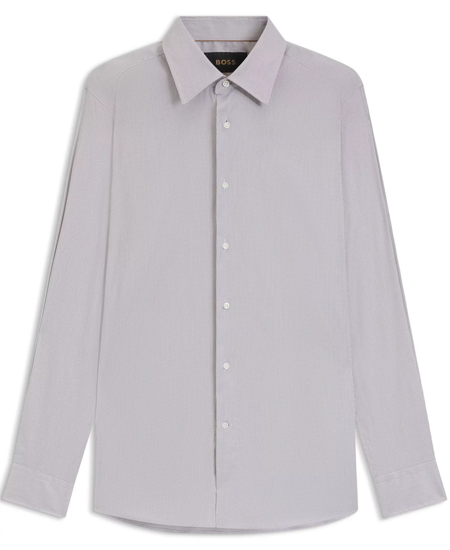 Men's Cotton Blend Slim-Fit Dress Shirt - Open Beige - 15.5