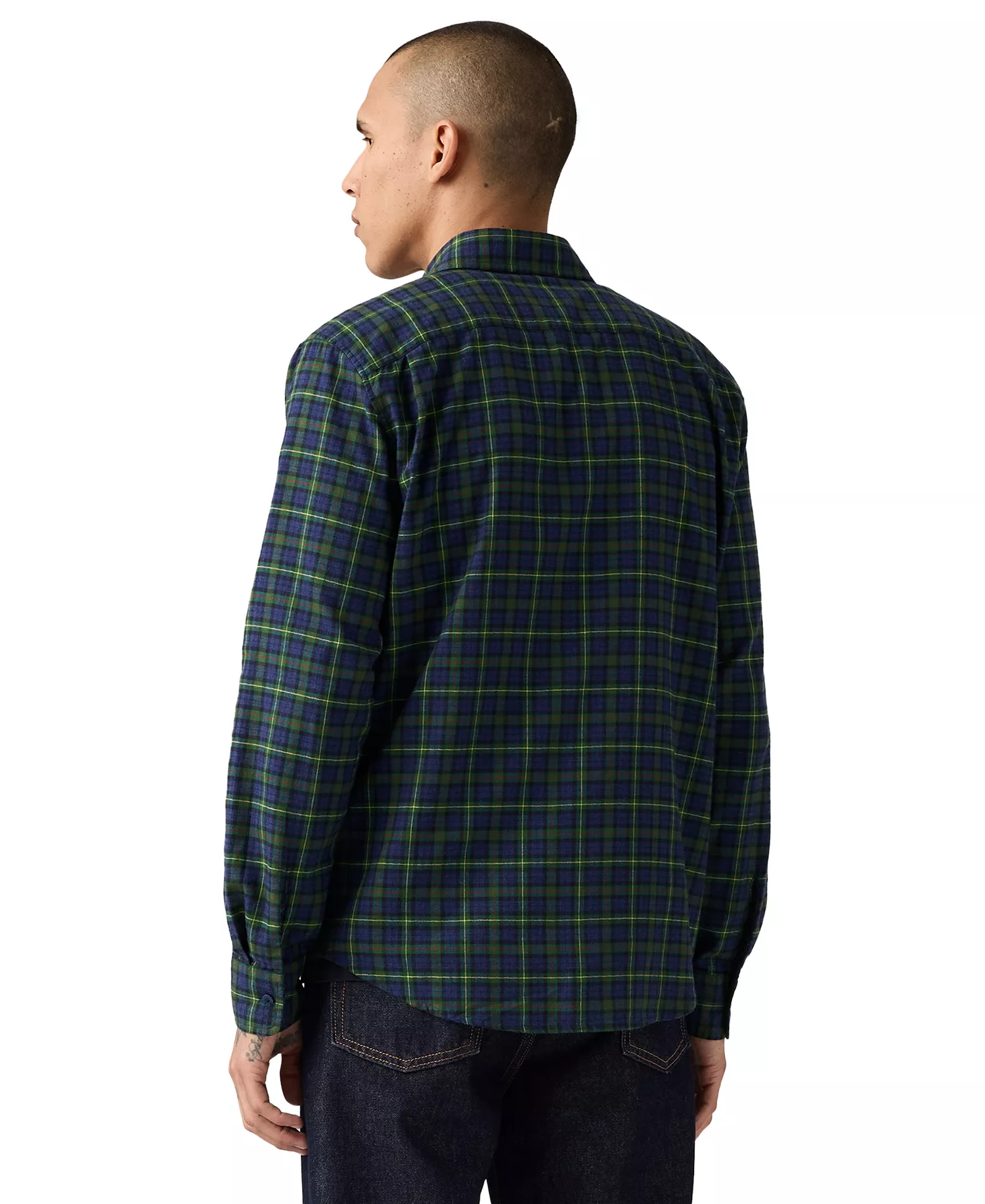 Men's Classic Pocket Regular-Fit Long-Sleeve Shirt - Blue Depths Flannel - 2XL