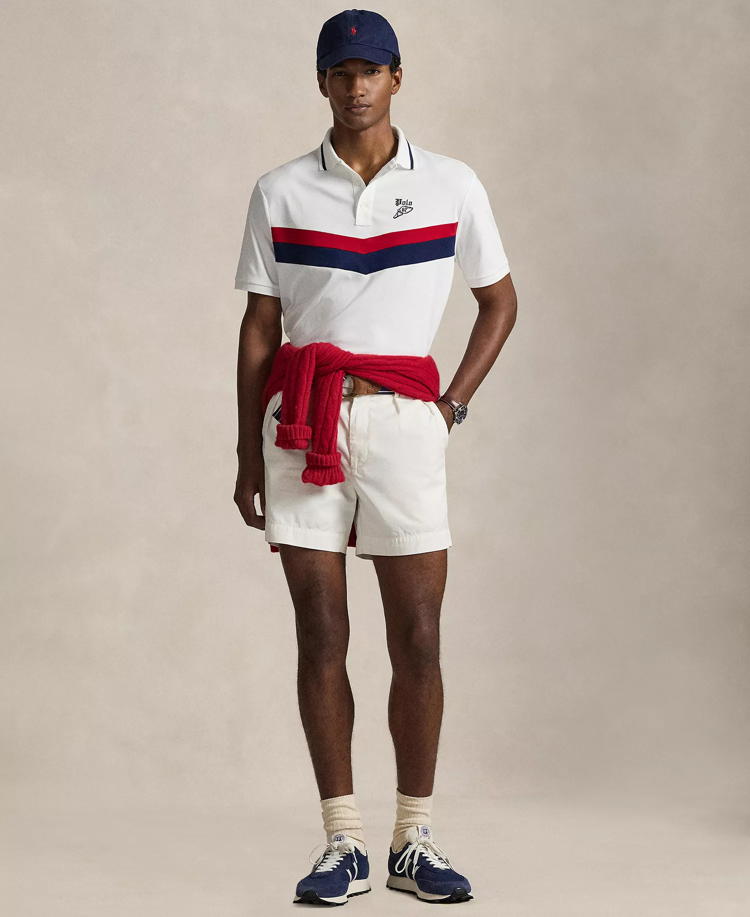 Men's Classic-Fit Embroidered Logo Polo Shirt - White - 2XL