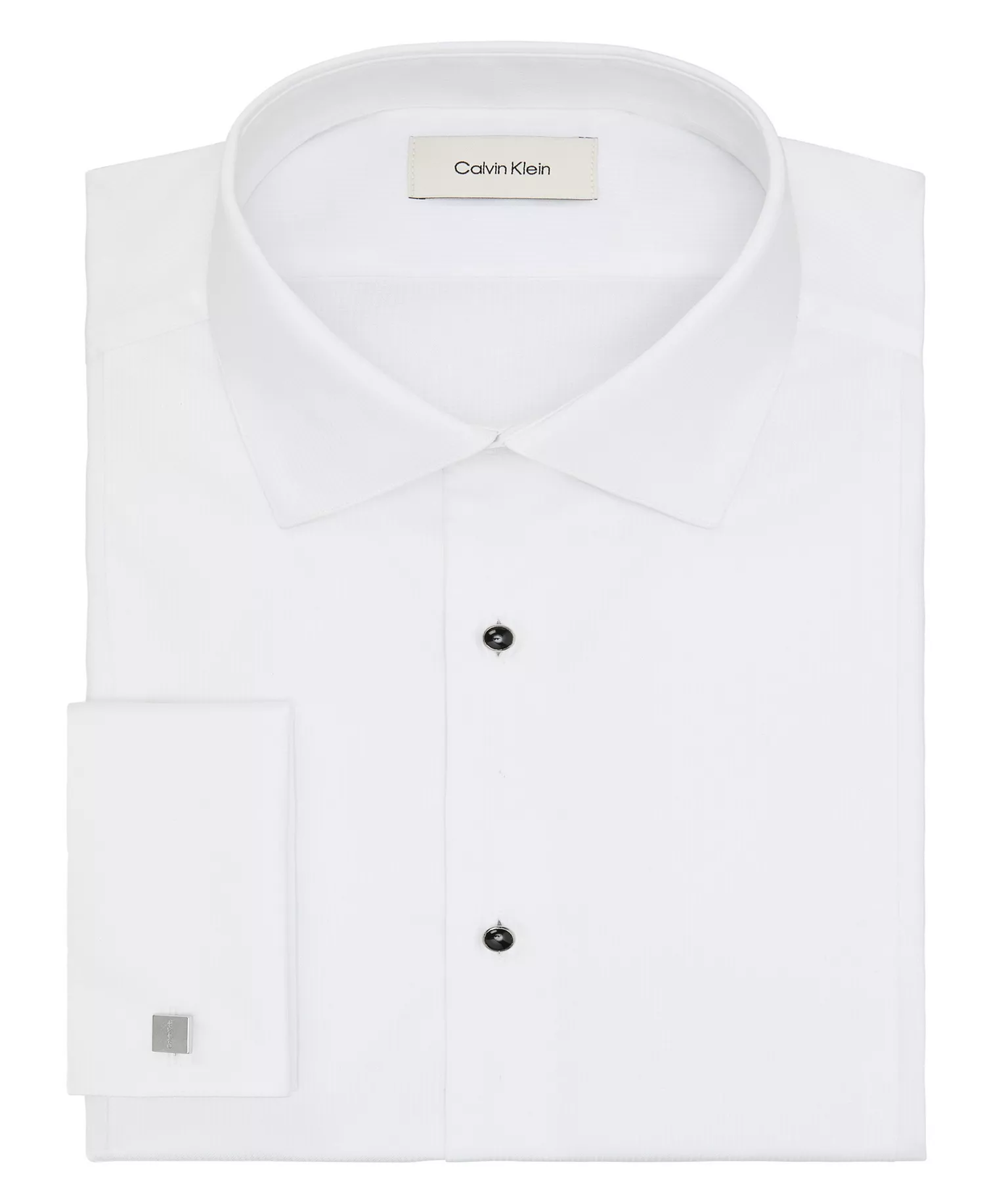 Calvin Klein Men's Slim Fit French Cuff Dress Shirt - White - 14 32/33