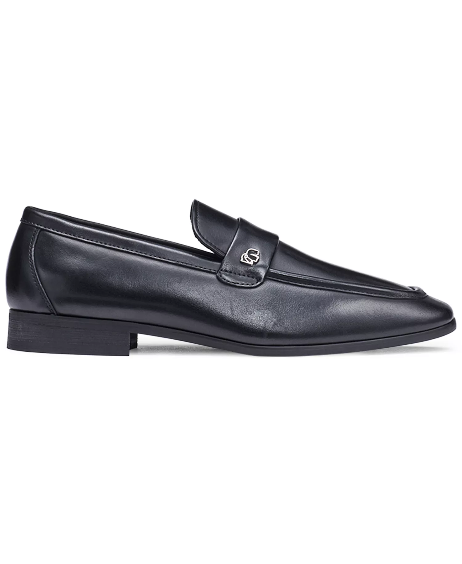 LEATHER BANDED SLIP ON LOAFER WITH SIDE KARL - Black - 10.5M