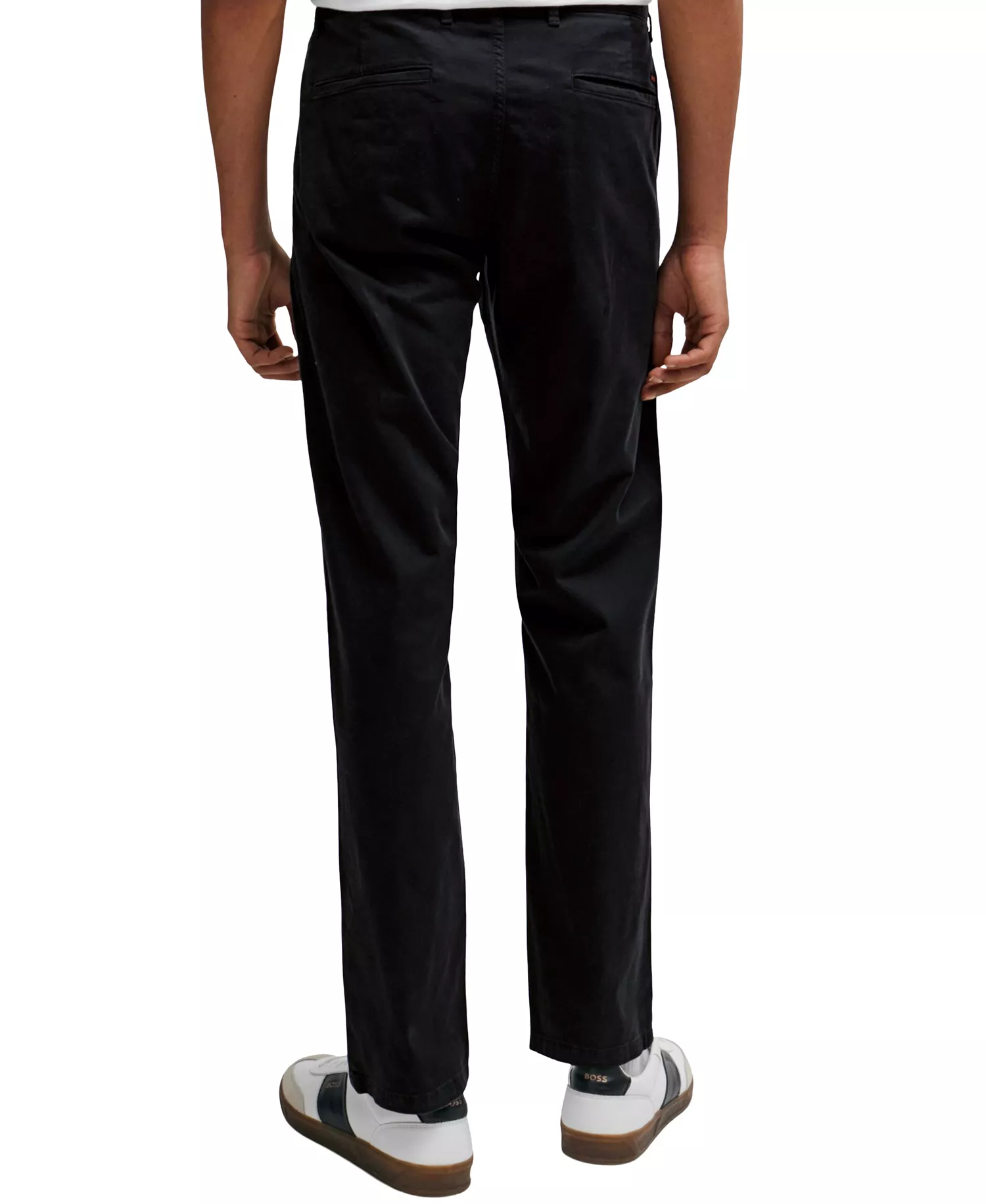 Men's Stretch-Cotton Satin Slim-Fit Chinos - Black - 30 - 30
