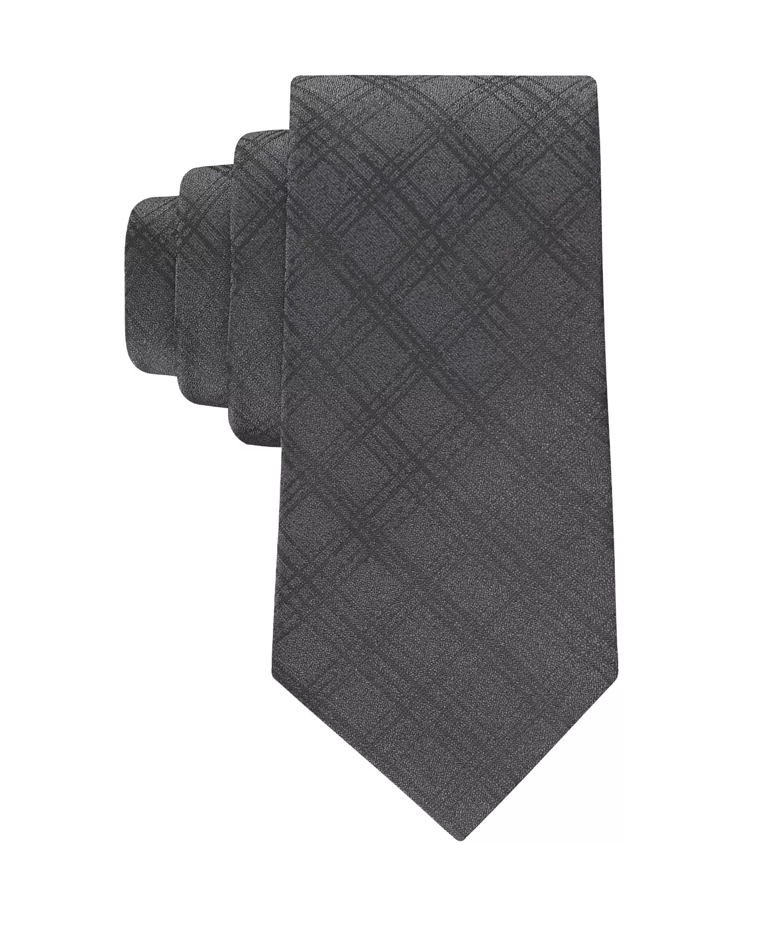 Men's Wayne Check Tie - Dark Gray - ONE SIZE