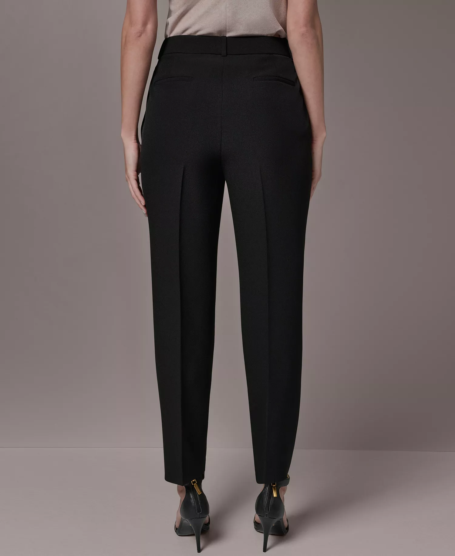 Women's Flat Front Straight Pants - Black - 10