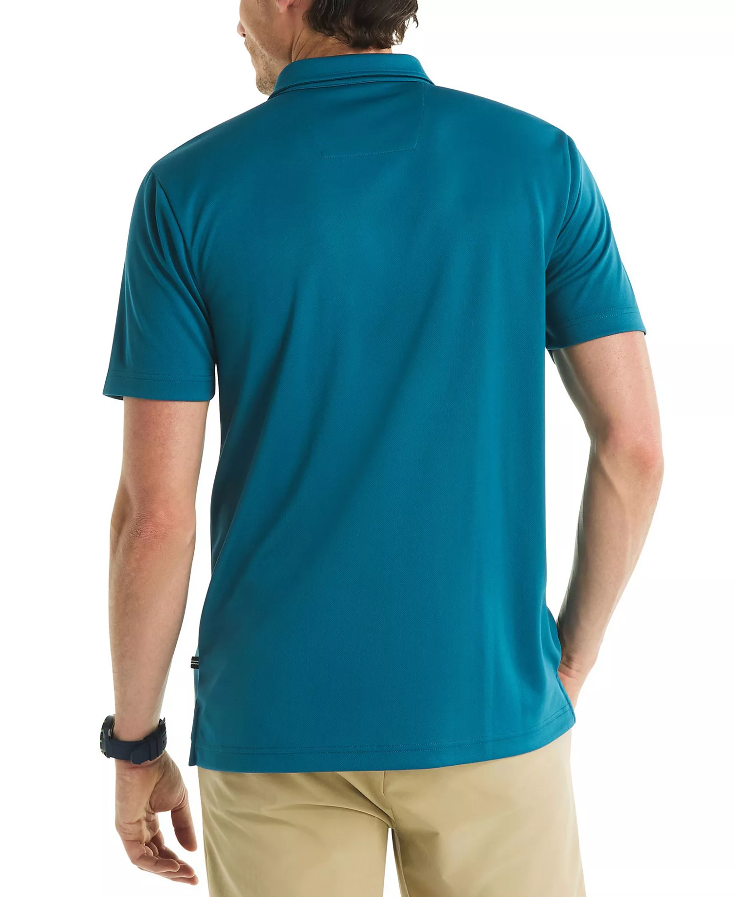 Men's Short-Sleeve with Collar Polo Shirt - Blue Coral - 2XL