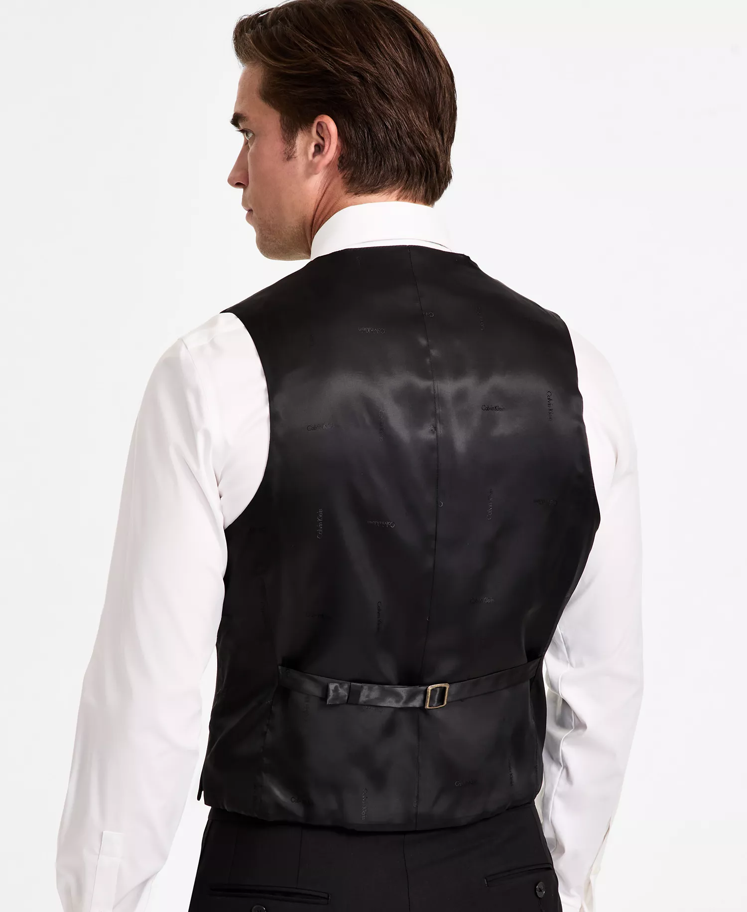Men's Slim-Fit Wool-Blend Tuxedo Separates - Black - L