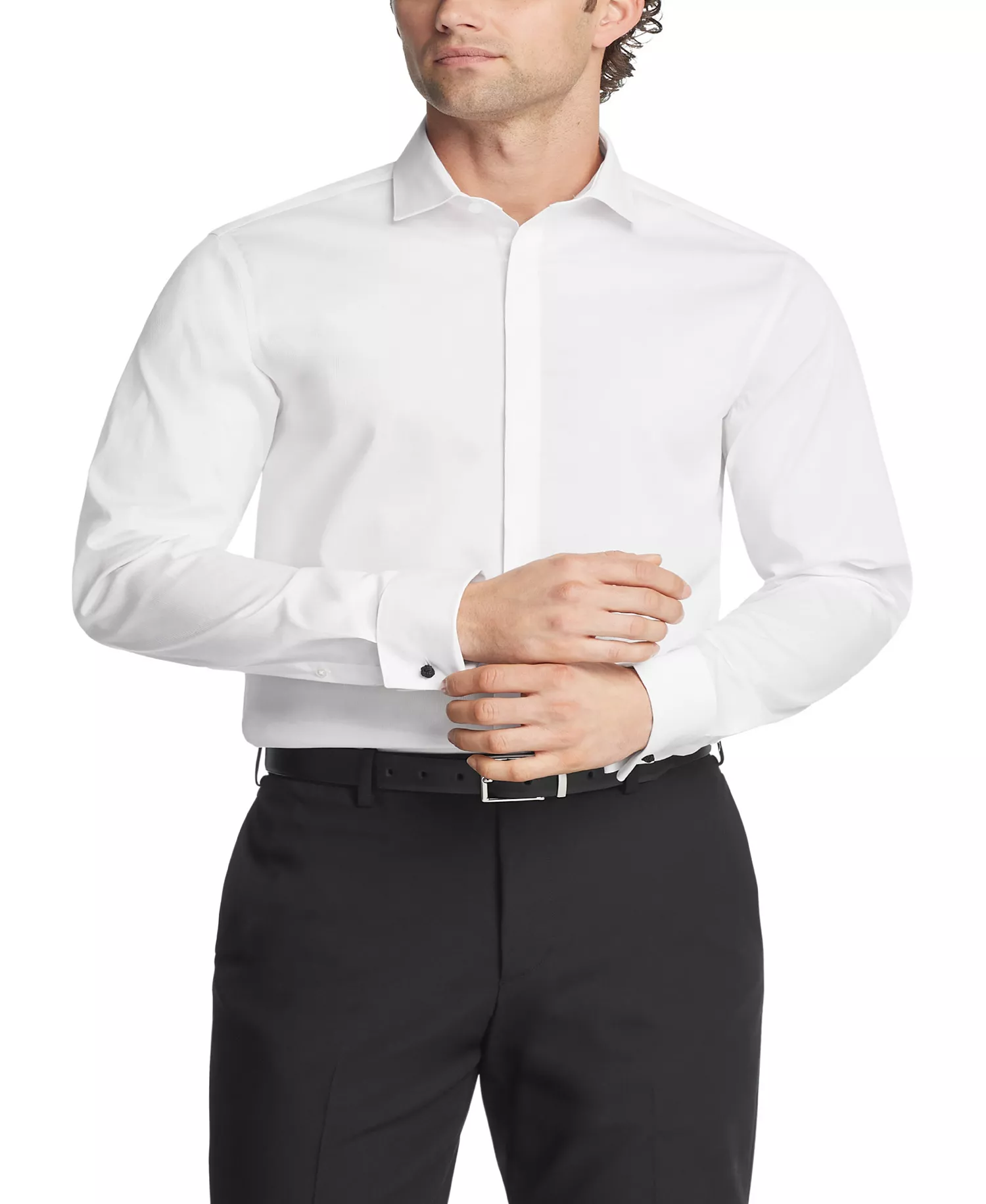 Steel Men's Dress Shirt, Regular & Slim Fit - WHITE - 14 32/33