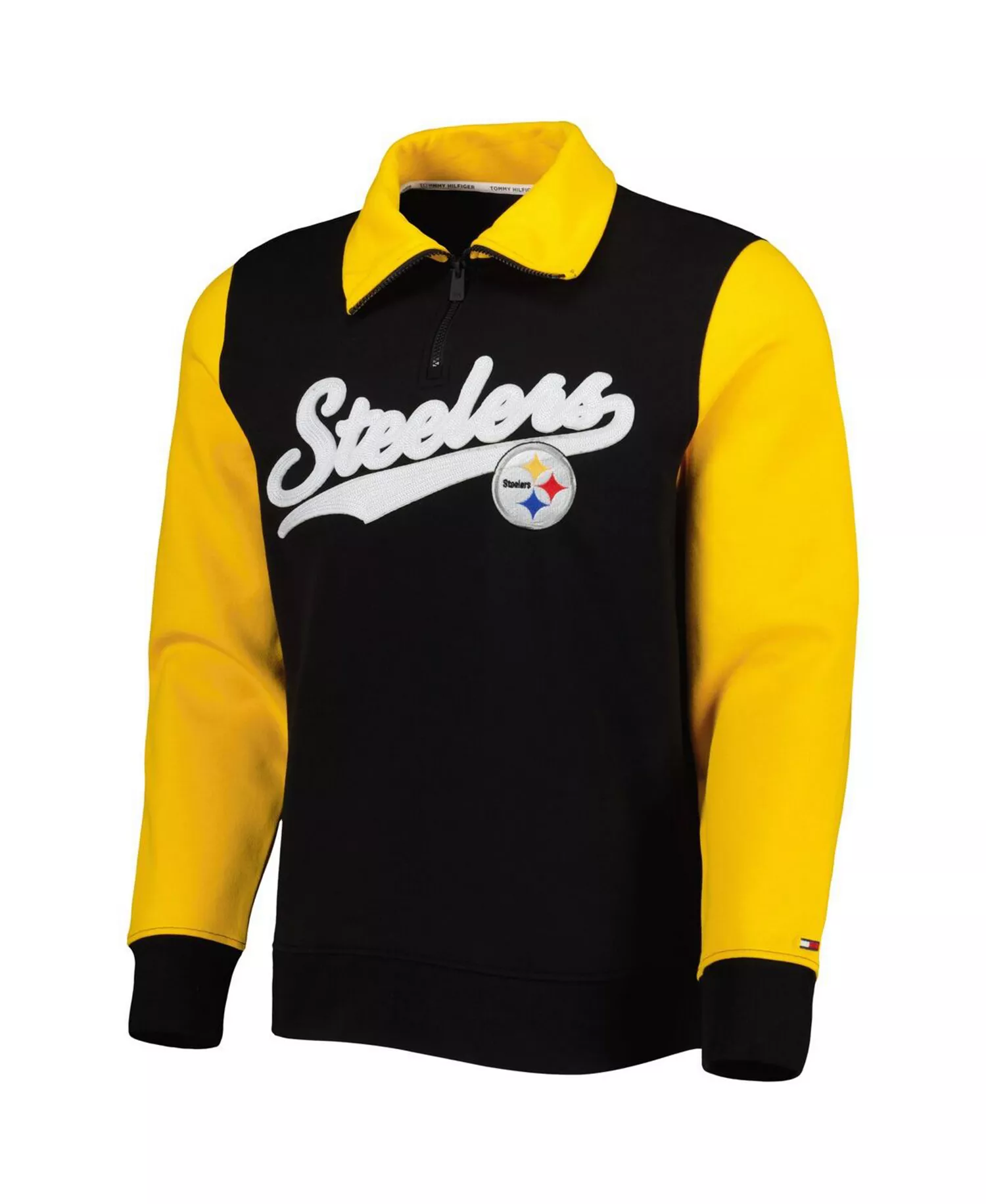 Men's Black, Gold Pittsburgh Steelers Aiden Quarter-Zip Top - Black, Gold - L