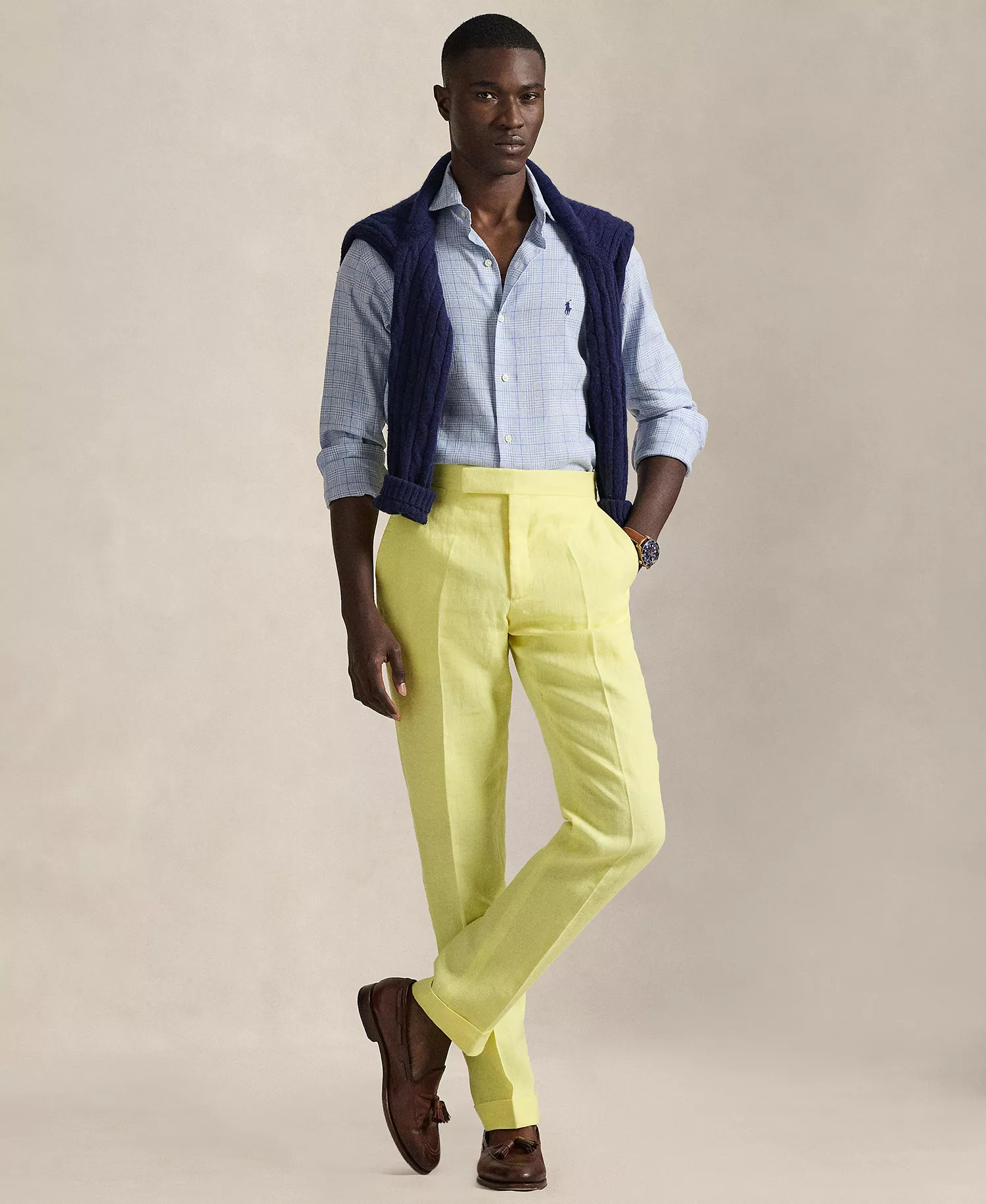 Men's Classic-Fit Checkered Shirt - Blue - 2XL