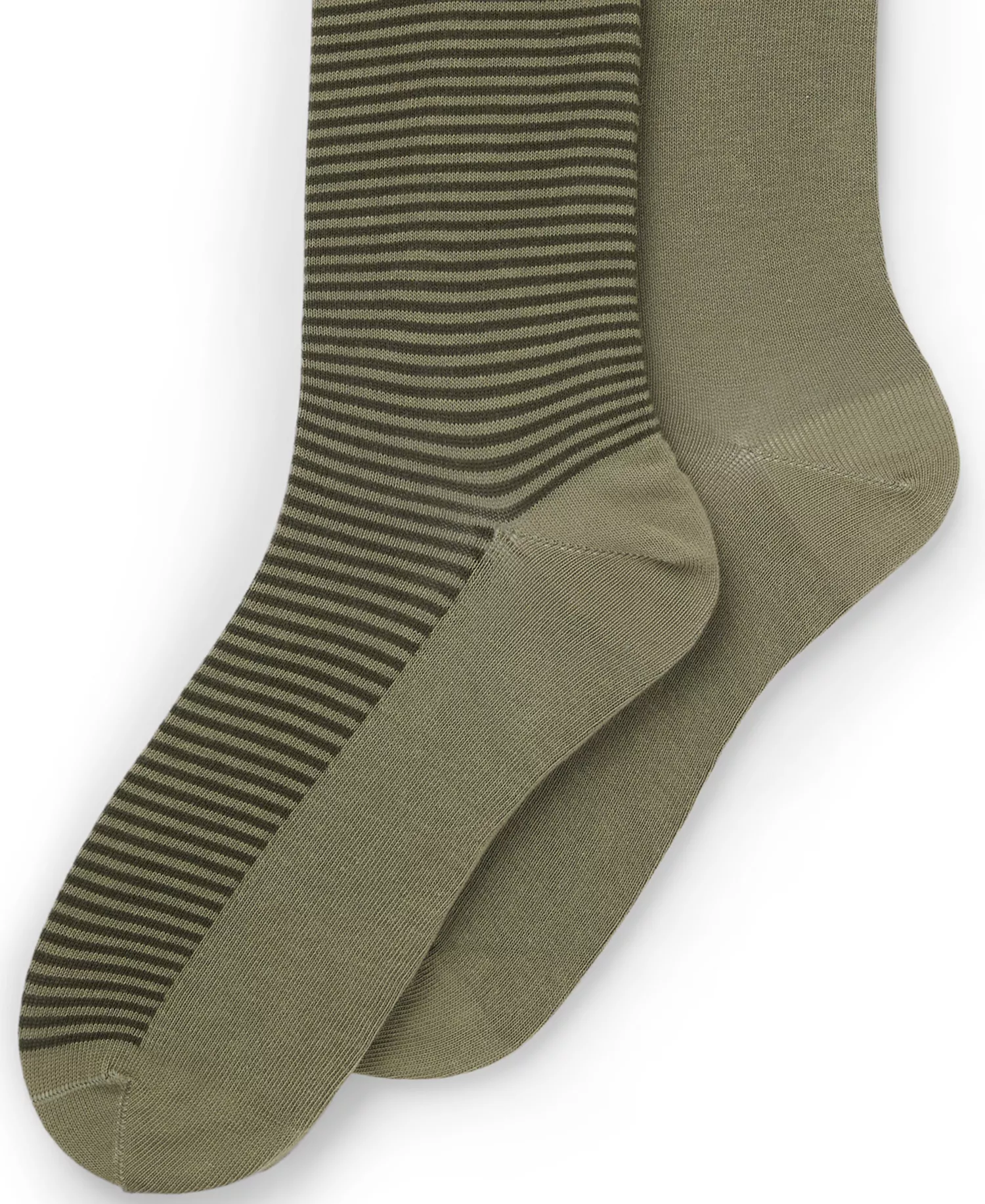 Men's Stripe Design Socks, 2-Pack - Open Green - 10-13
