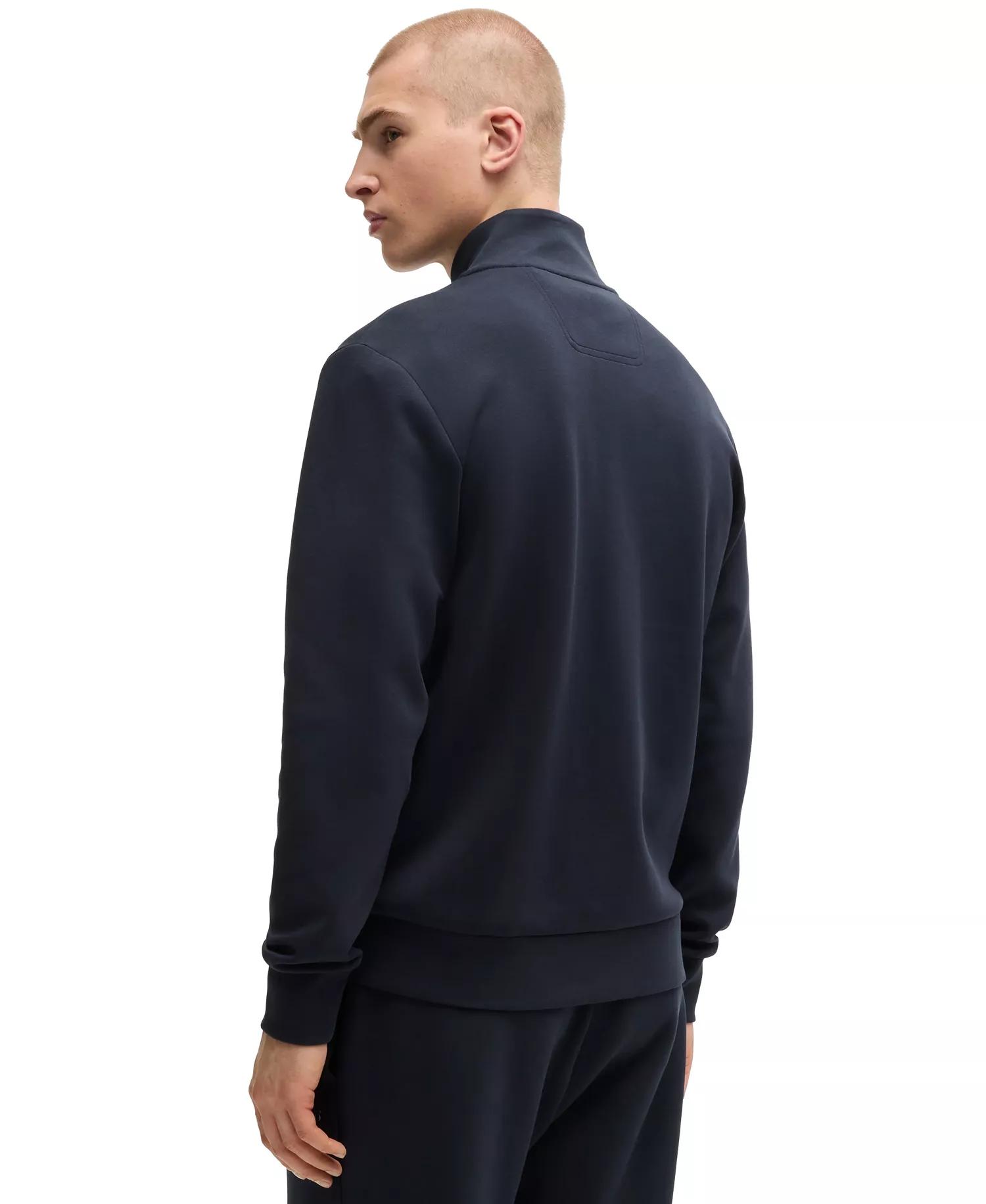 Men's Logo Print Zip-Up Sweatshirt - Dark Blue - M