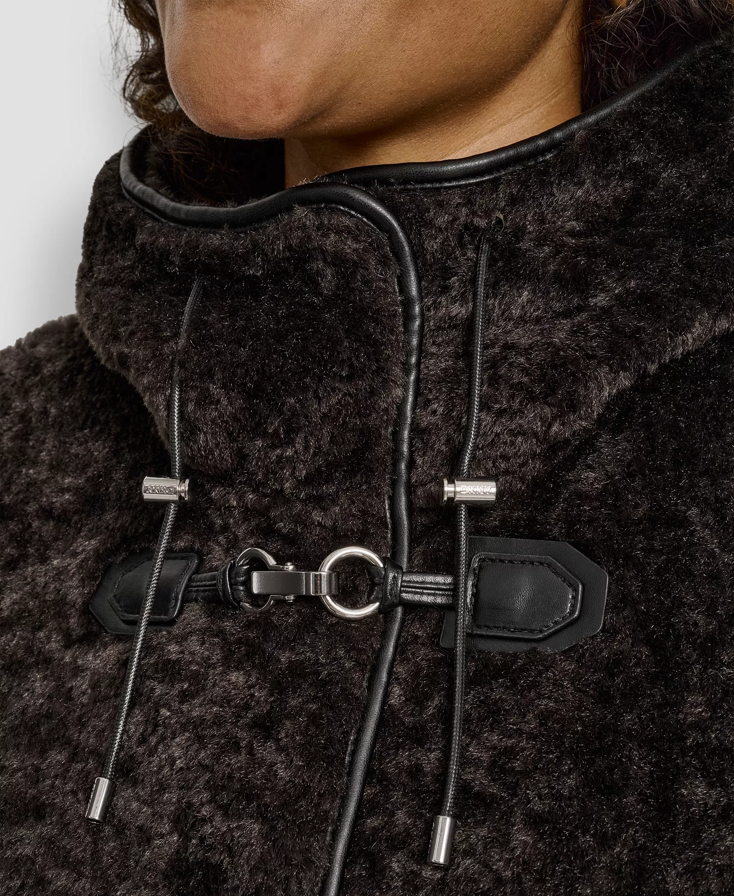 Plus Size Hooded Toggle Coat - Bitter - 0X