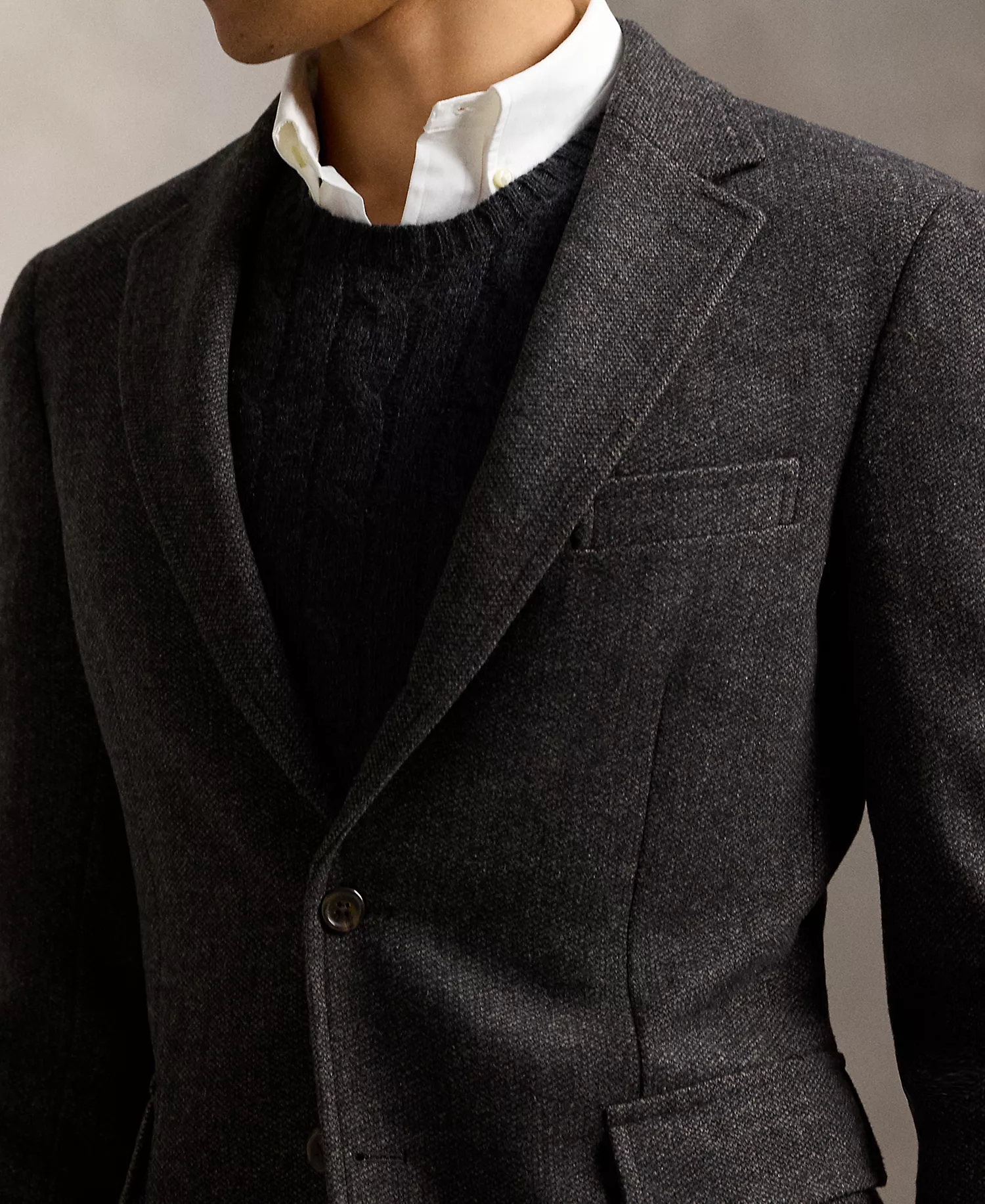 Men's Polo Modern Birdseye Twill Sport Coat - Chr Mu - 46R