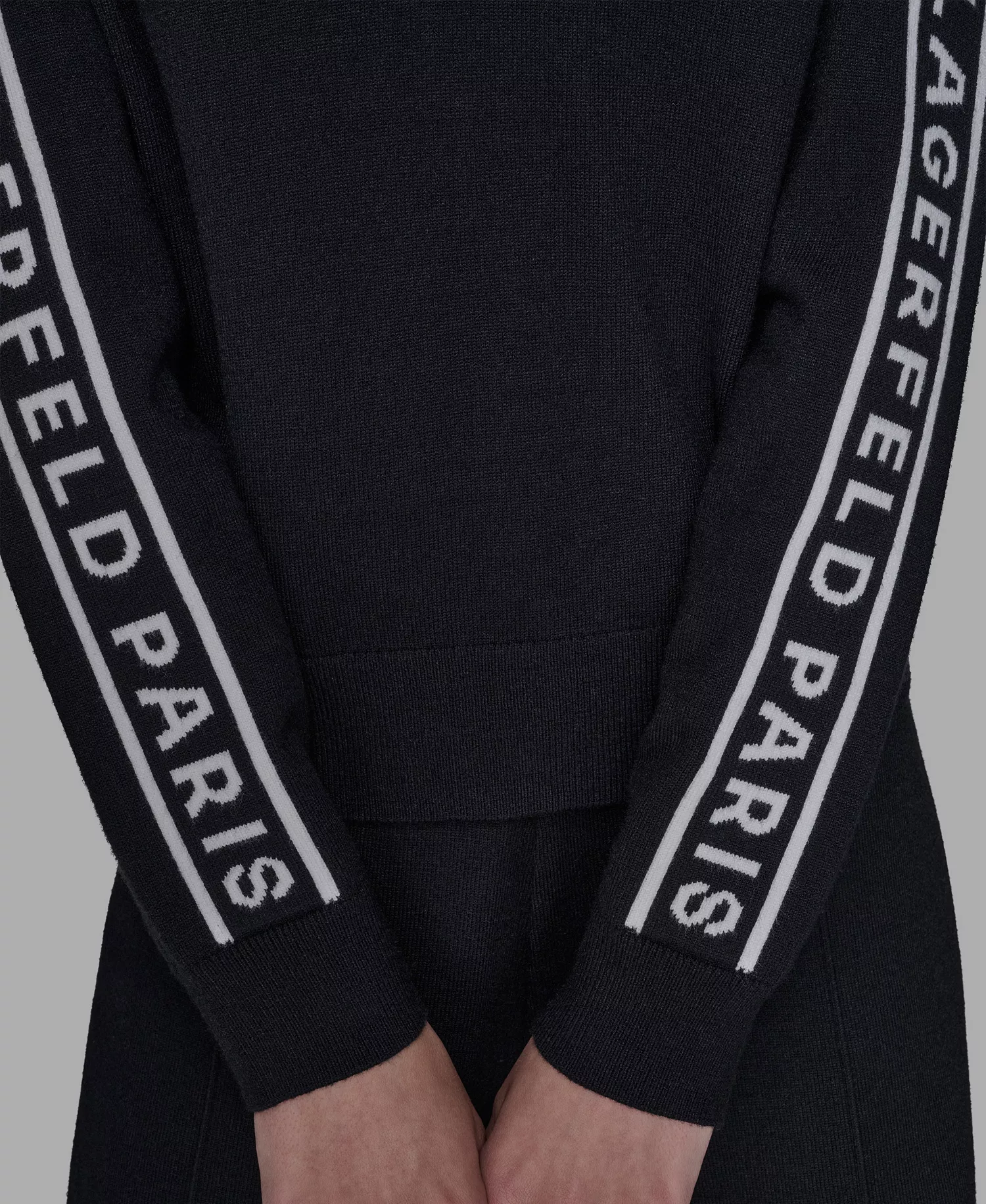 Women's Logo Tape V-Neck Sweater - Black - L