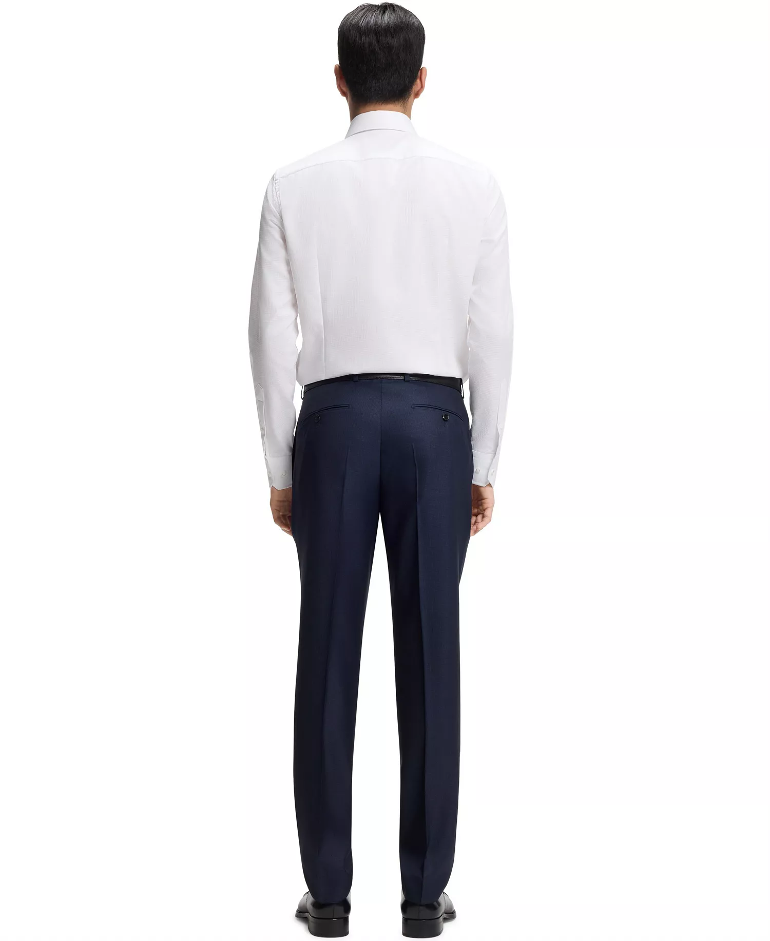 Men's Cotton Slim-Fit Dress Shirt - White - 14.5