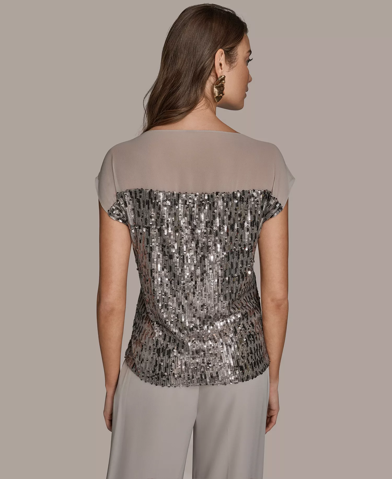 Women's Embellished Short-Sleeve Top - Vapor - L