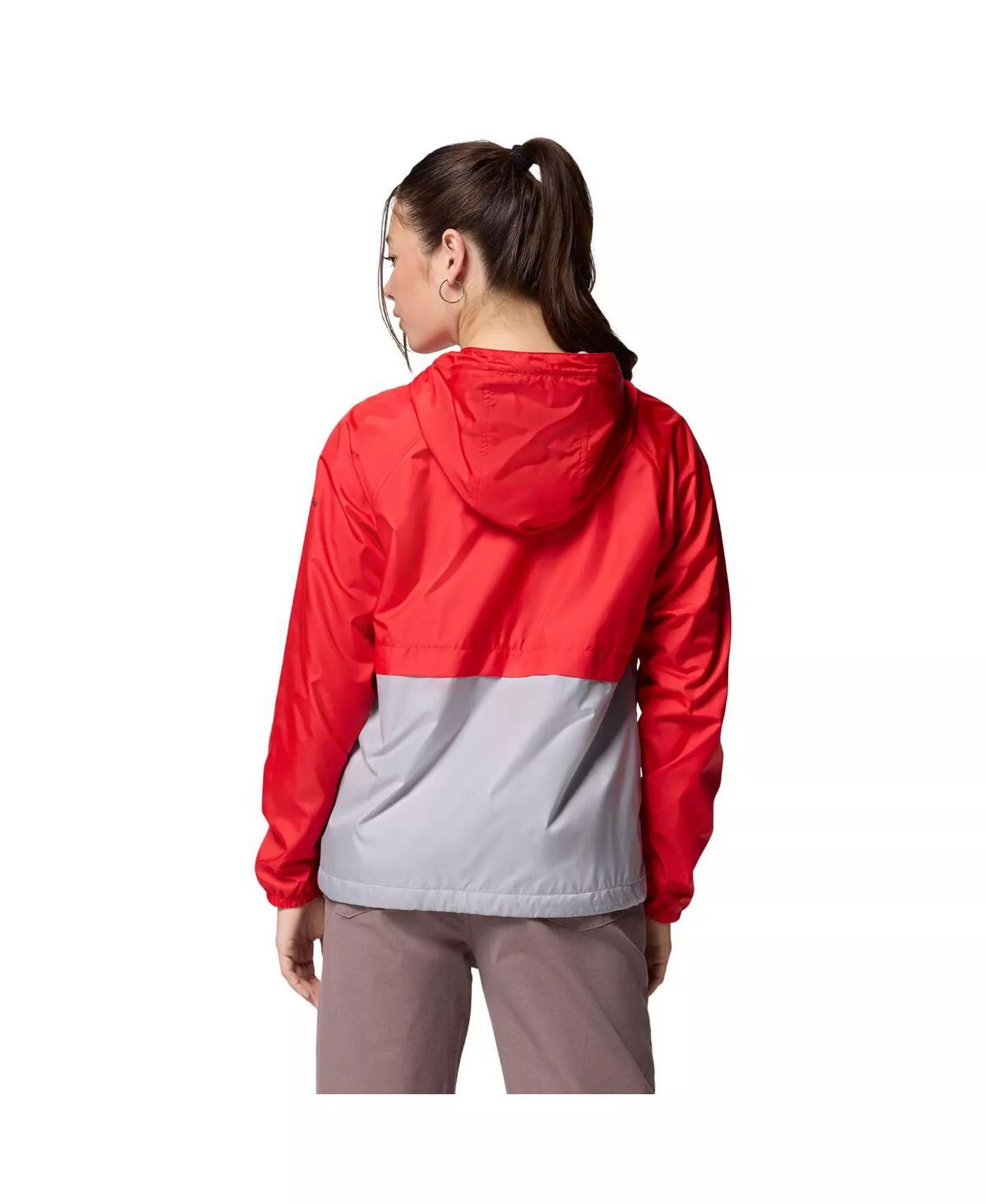 Women's Red/Grey Georgia Bulldogs Spire Hoodie Windbreaker - Red, Gray - L