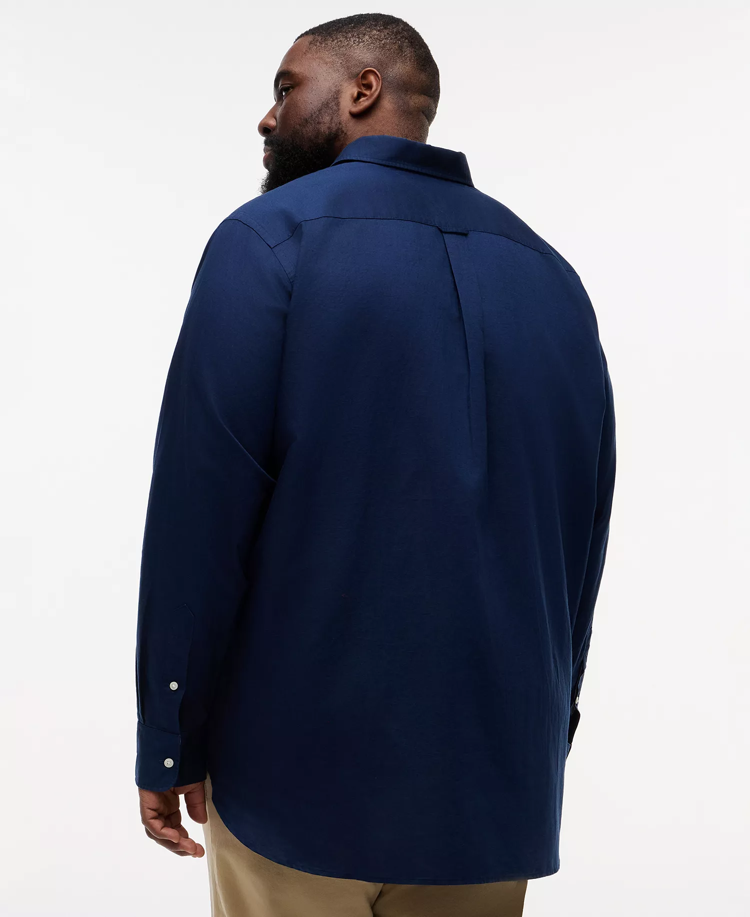 Men's Big & Tall 100% Linen Button-Down Shirt - Carbon Navy - 2XLT