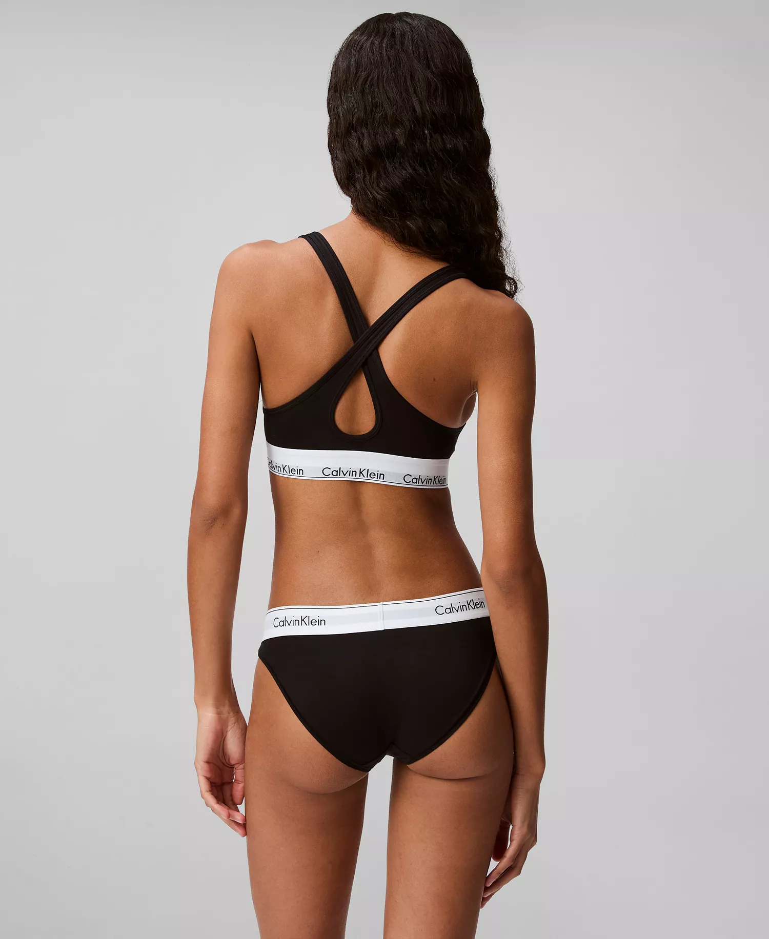 Modern Cotton Lightly Lined Bandeau and Bikini Underwear - Black - L