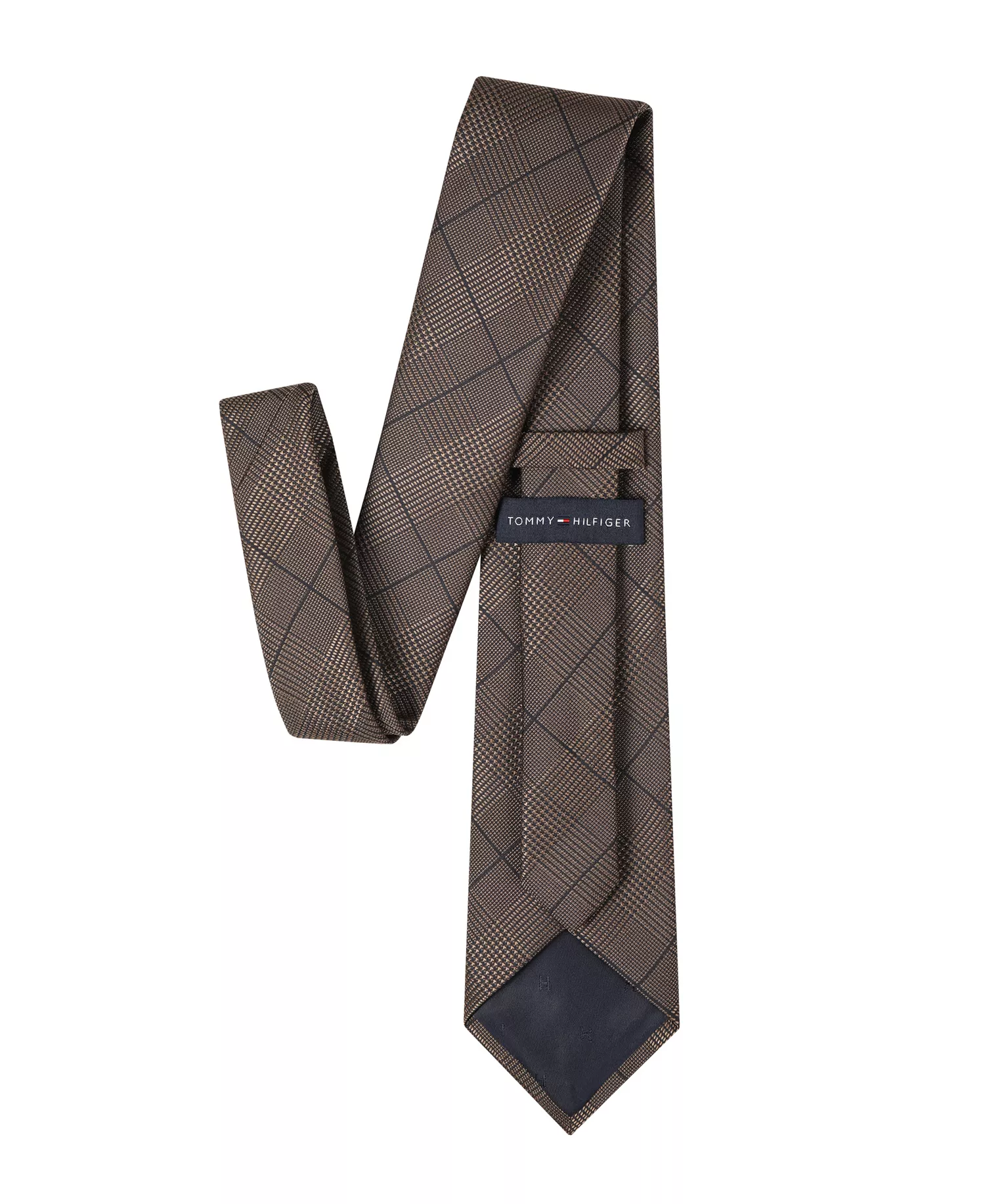 Men's Harvey Glen Plaid Striped Tie - Brown - ONE SIZE
