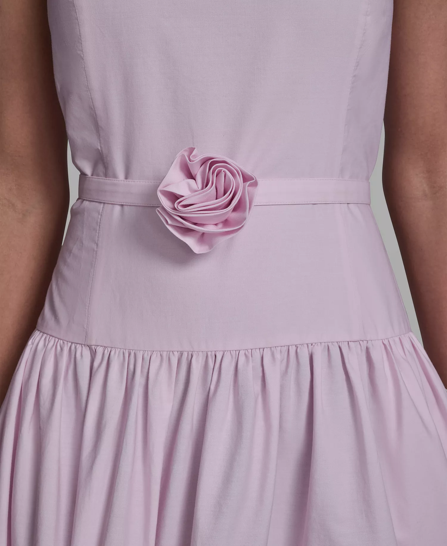 Women's Drop Waist Border Hem Midi Dress - Pink Sherbet/Tea Green Combo - 10