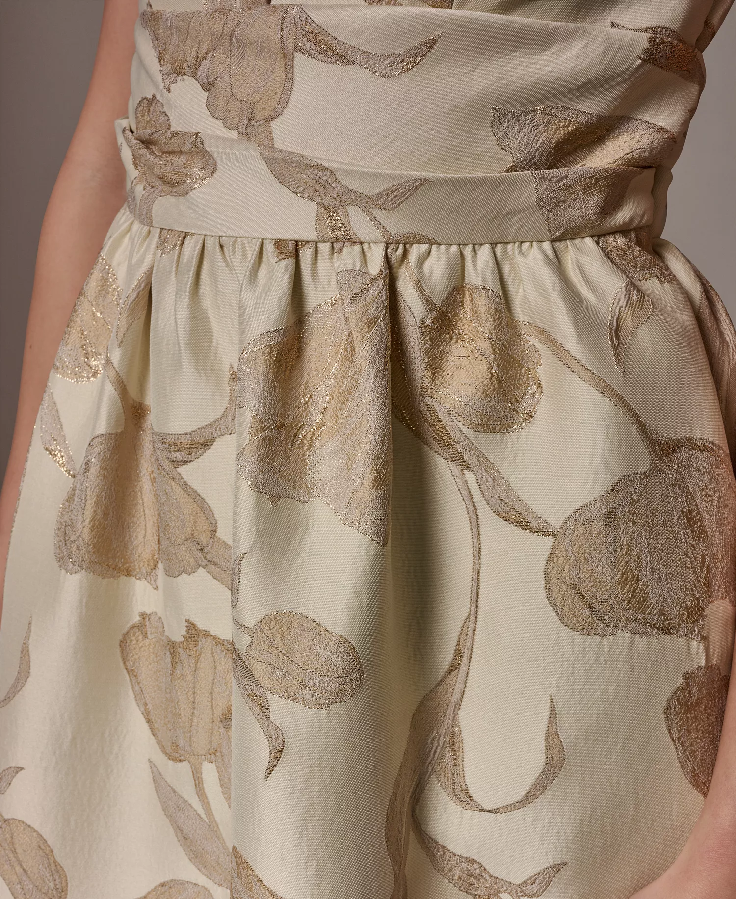 Women's V-Neck Ball Gown - GOLD MULTI - 10