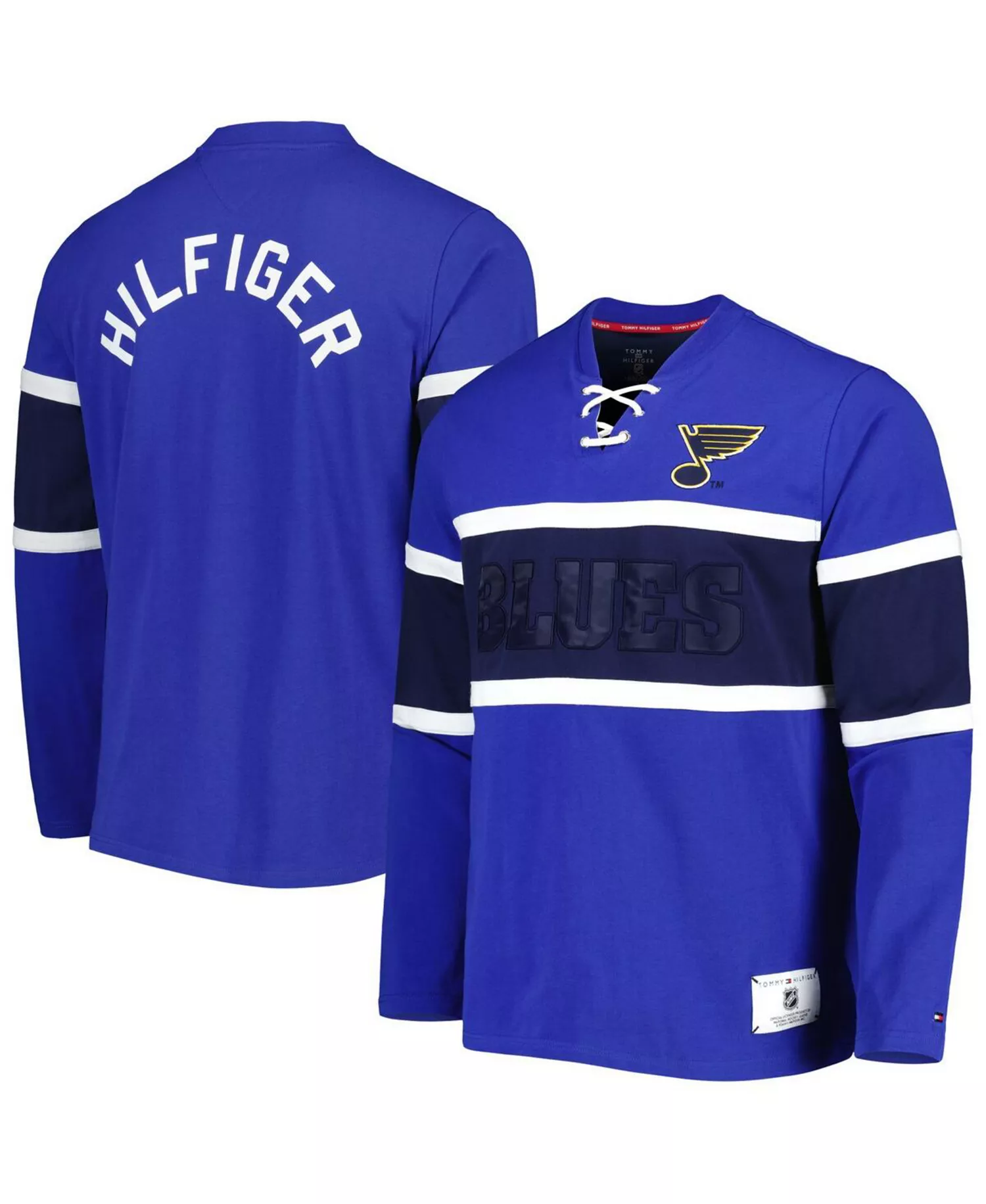 Men's Blue St. Louis Blues Walter Lace-Up Long Sleeve Top - Blue - L