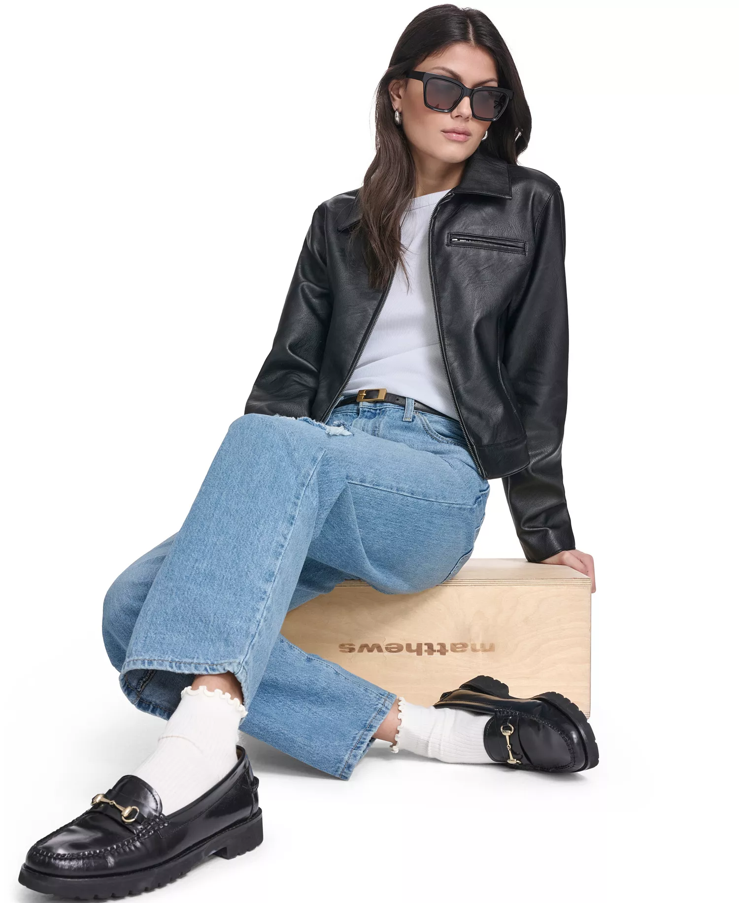 Women's Laydown Collar Zip-Front Jacket - Black - L