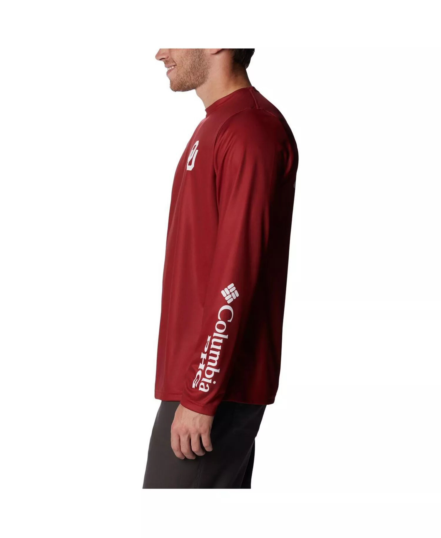 Men's Crimson Oklahoma Sooners Terminal Tackle Omni-Shade Raglan Long Sleeve T-Shirt - Crimson - M
