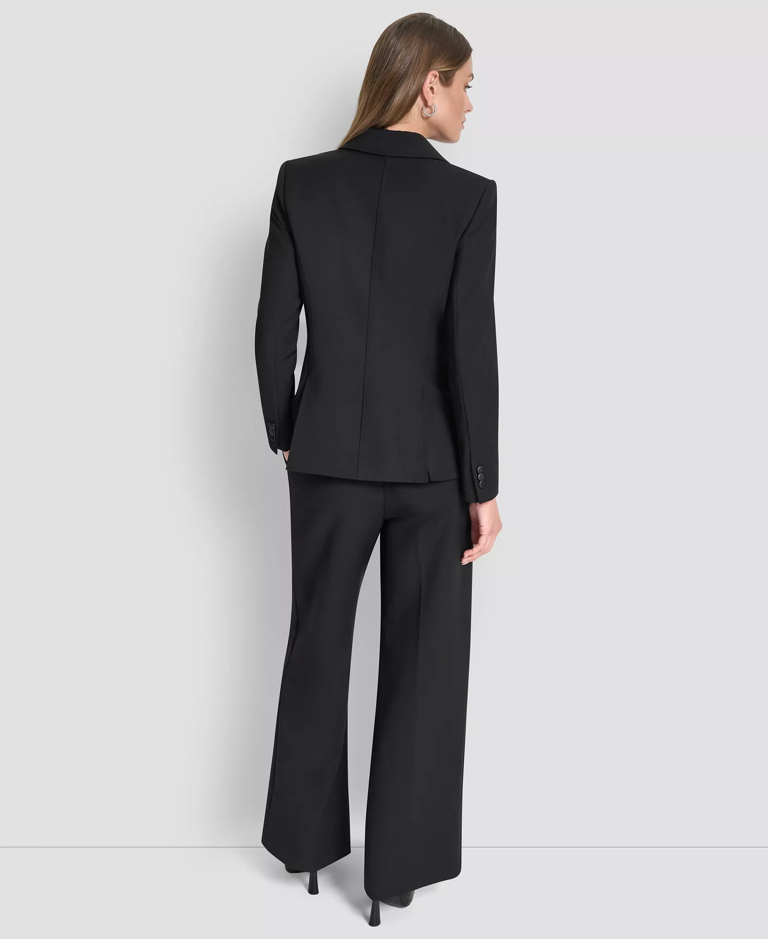 Women's Notch Collar Double Breasted Blazer - Black - 0