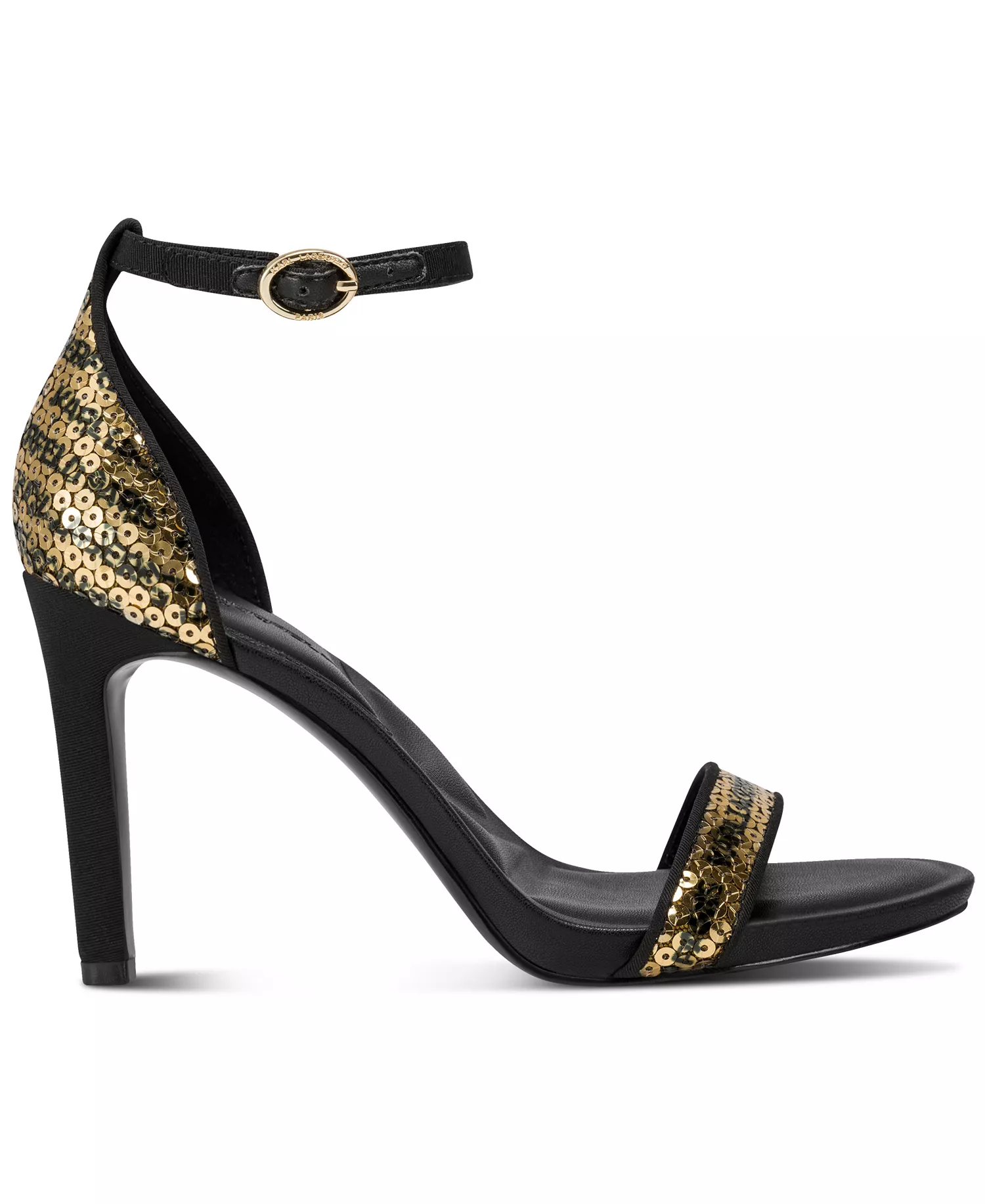 Kenz Logo Sequin Dress Sandals - Gold/ Black - 10