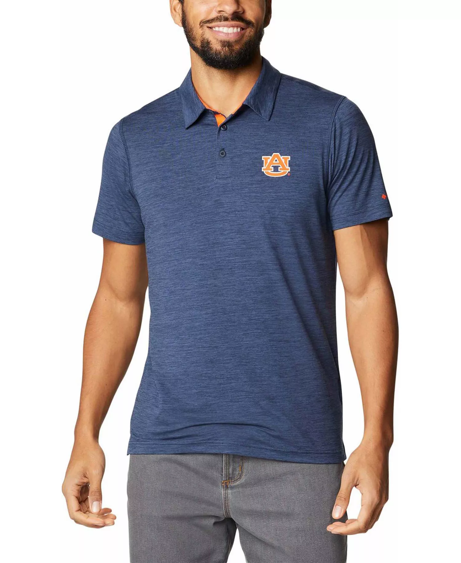 Men's Navy Auburn Tigers Tech Trail Omni-Shade Polo Shirt - Navy - XXL