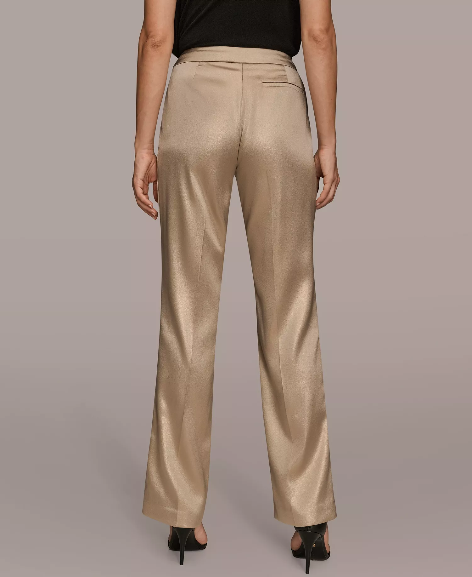 Women's Novelty Straight-Leg Mid-Rise Pants - Fawn/Gold - 10