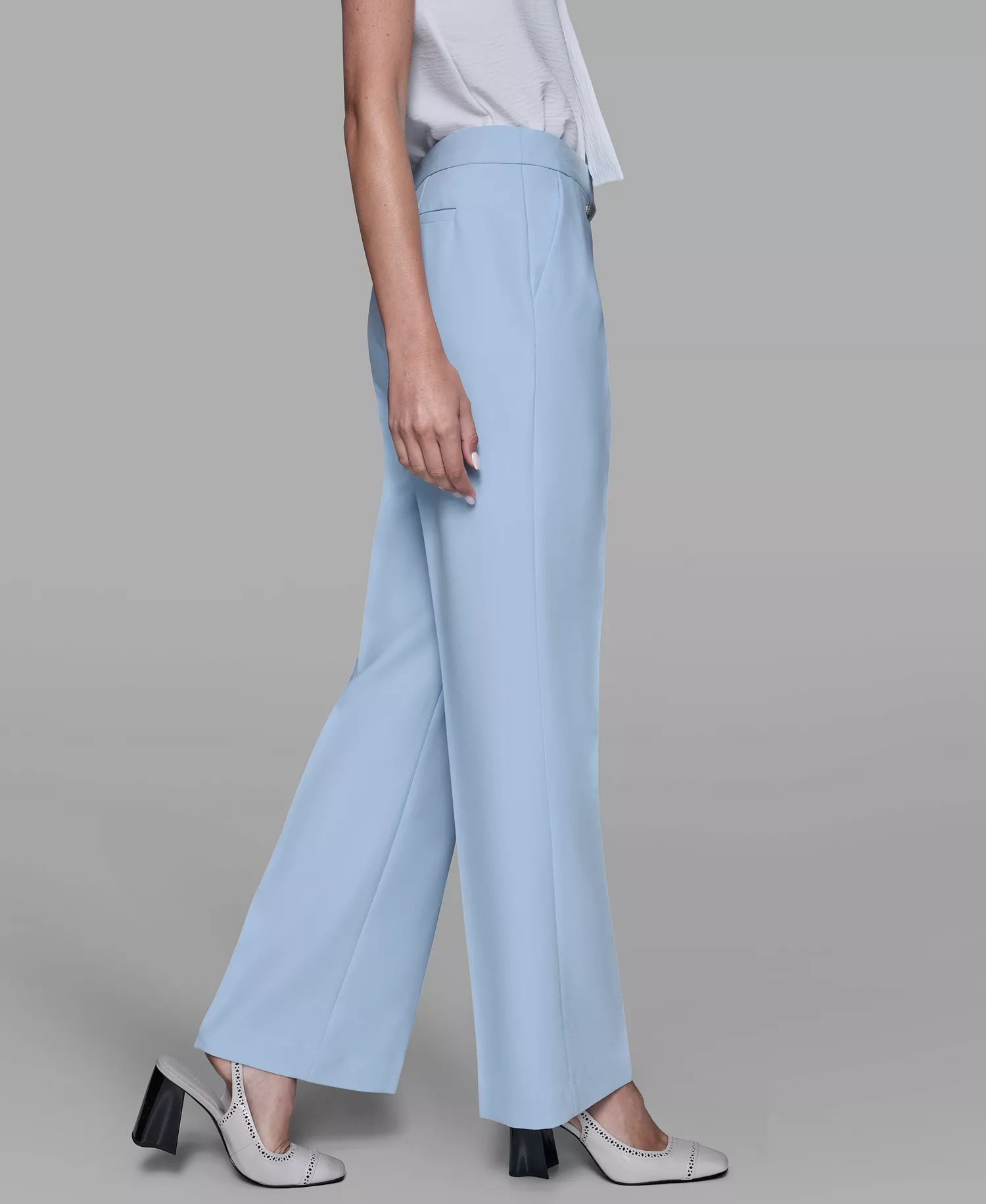 Women's Flared Invisible Zipper Pants - Blue Aura - 0