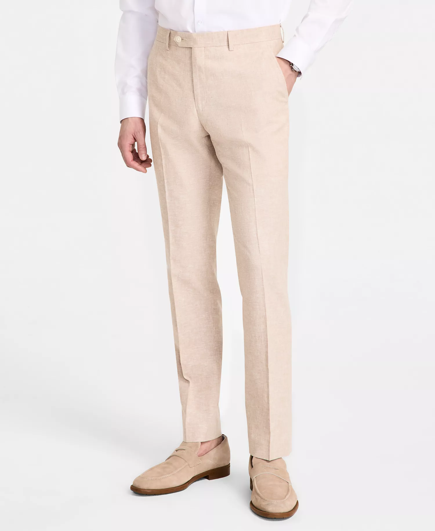 Men's Modern-Fit Linen Pants - Light Tan - 30 - 30