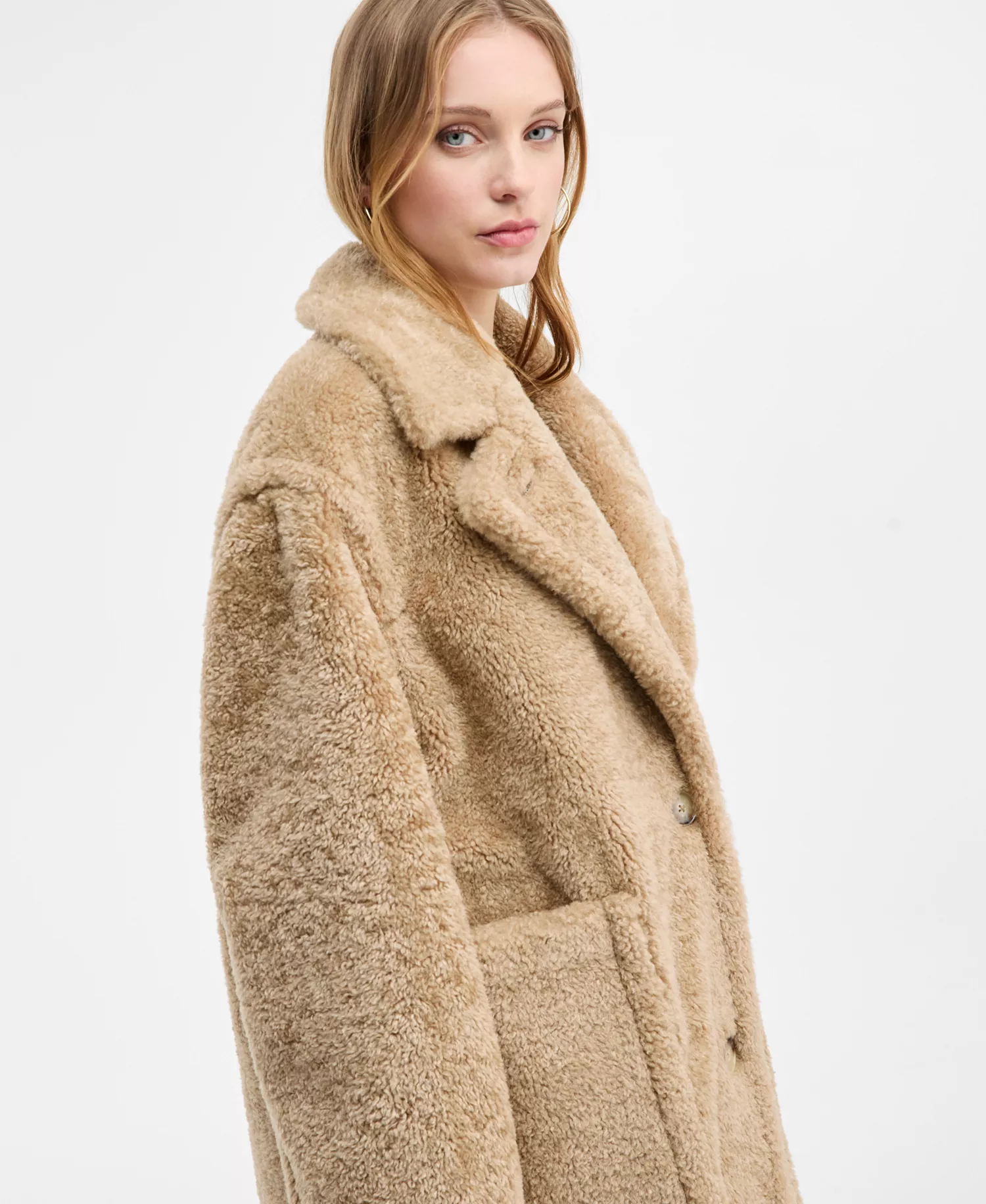 Women's Oversized Teddy Faux-Fur Coat - Rustcopper - 14