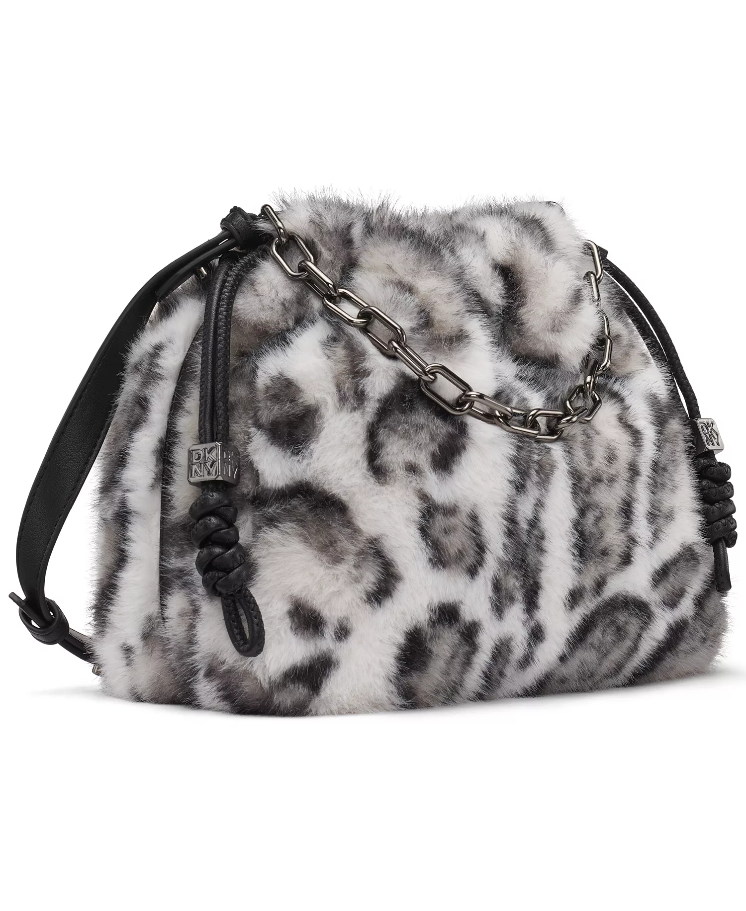 Halle Small Drawstring Crossbody Bag - Snow Leopard - ONE SIZE