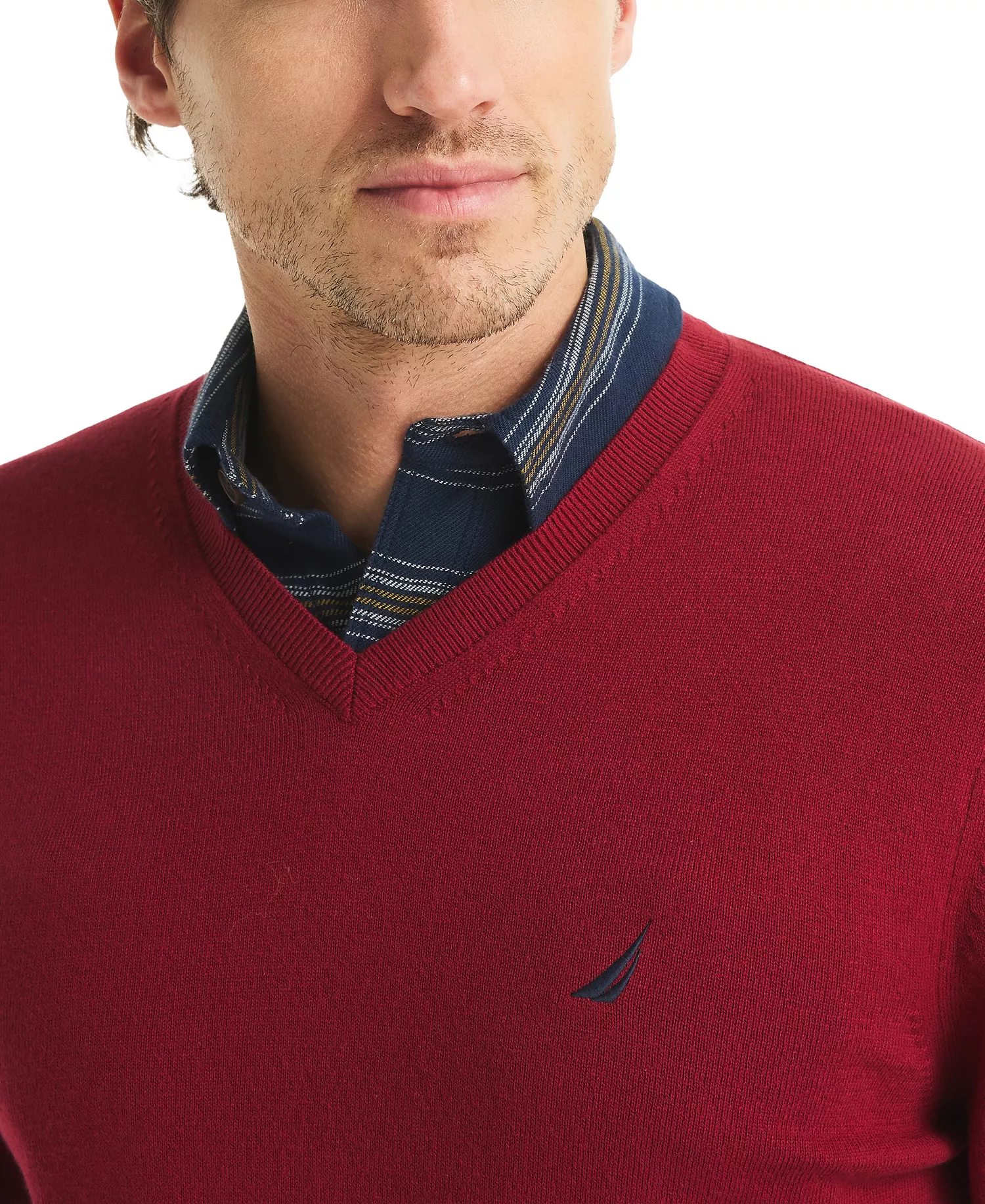 Men's Navtech Performance Classic-Fit Soft V-Neck Sweater - Biking Red - 2XL