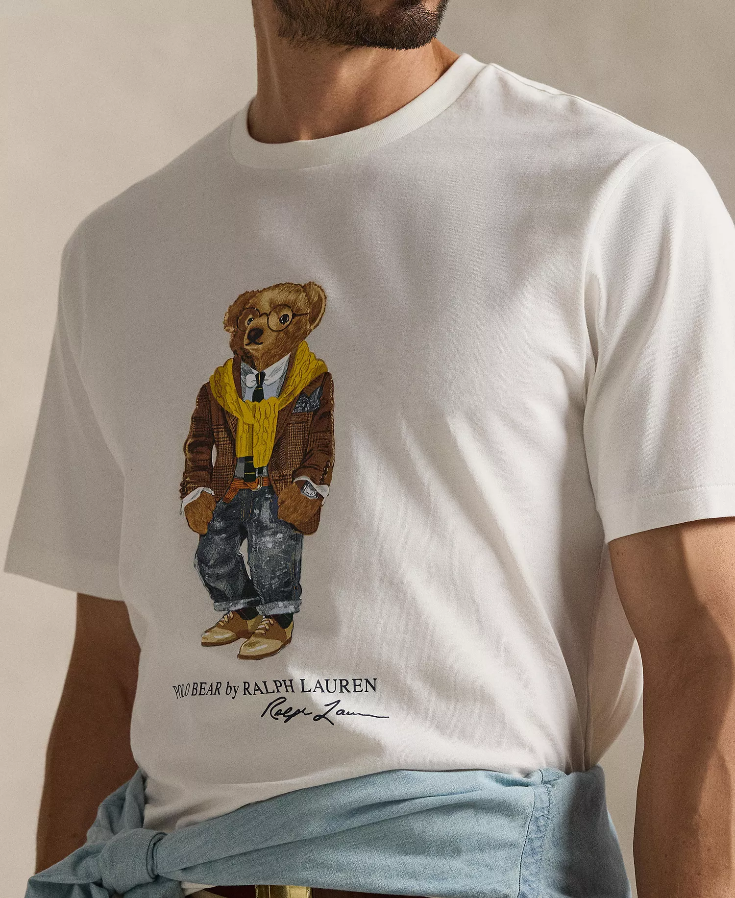 Men's Big & Tall Crewneck Bear Graphic T-Shirt - Nevis/hudson valley bear - 2LT