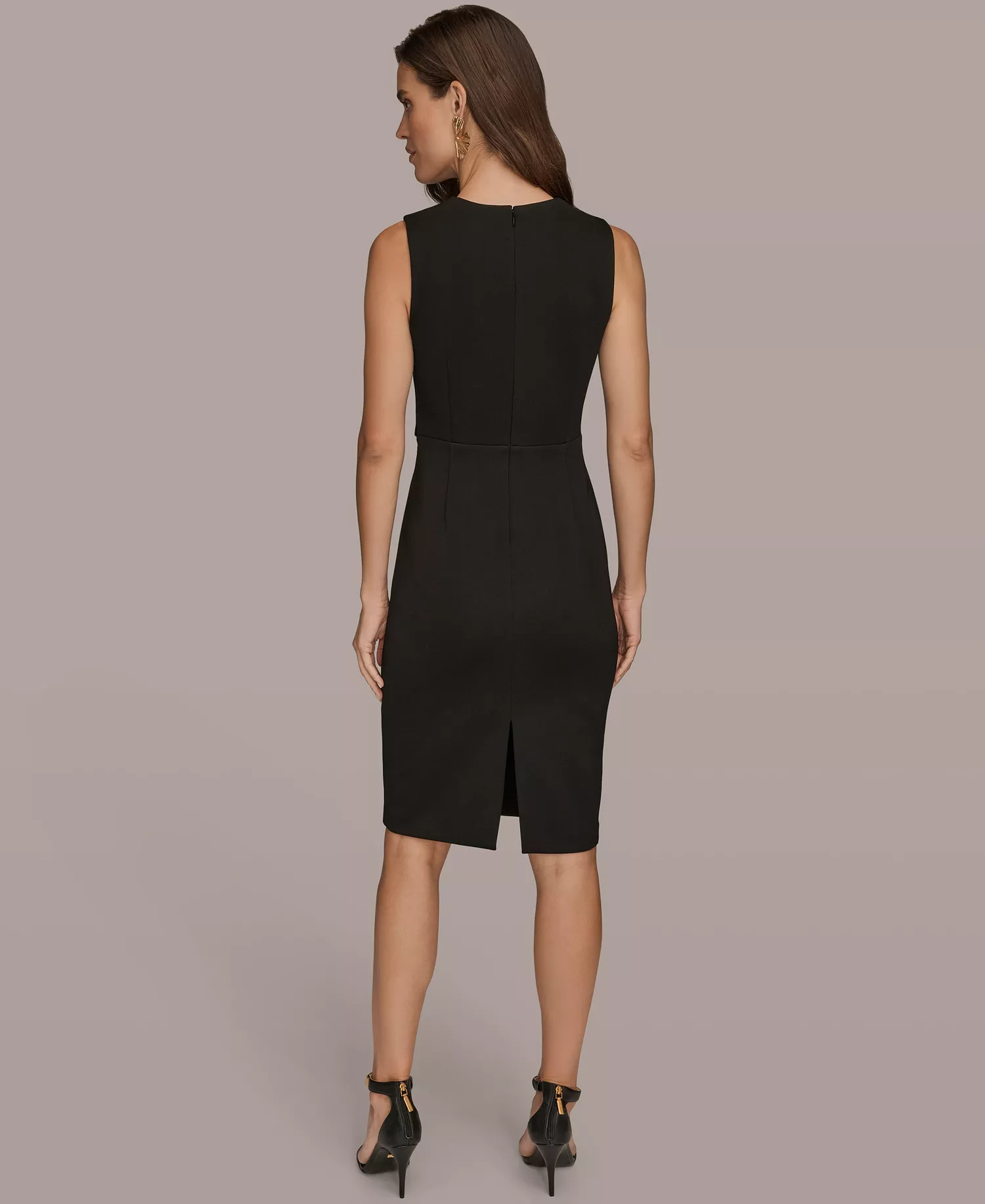 Women's Sleeveless Short Dress - Black - 10
