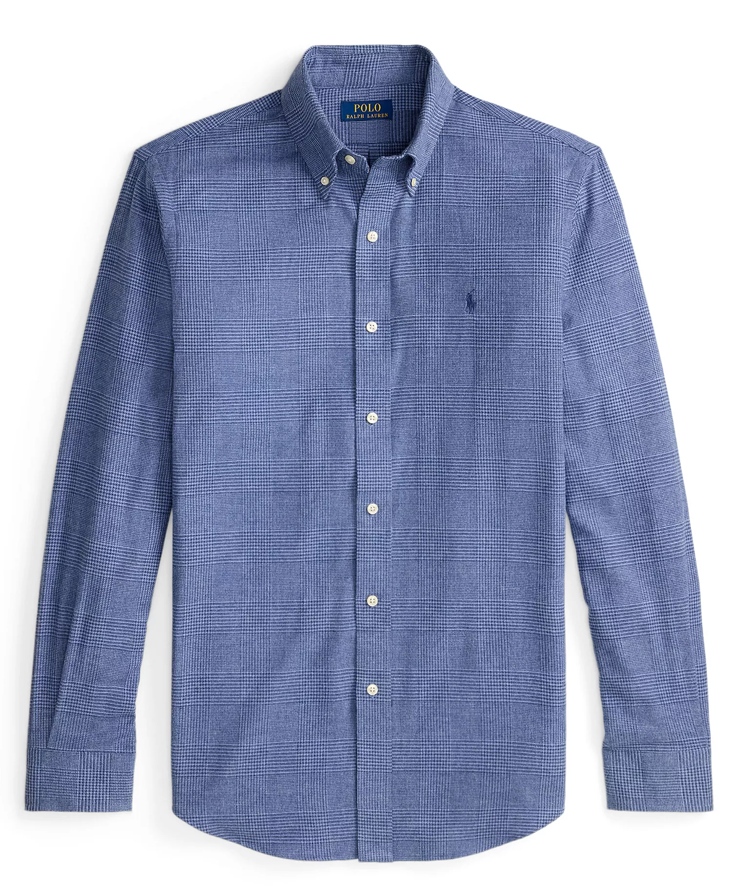 Men's Classic-Fit Brushed Performance Long-Sleeve Shirt - Blue Heather - L