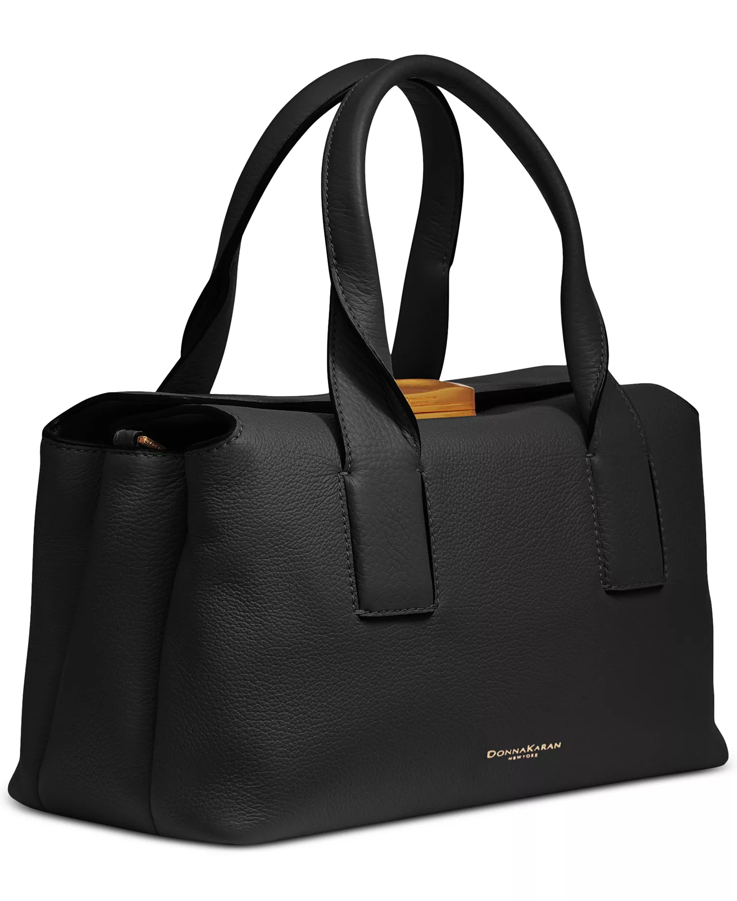 Amagansett Soft-Rolled Leather Satchel with Sculpted Magnet Closure - Black/gold - NO SIZE