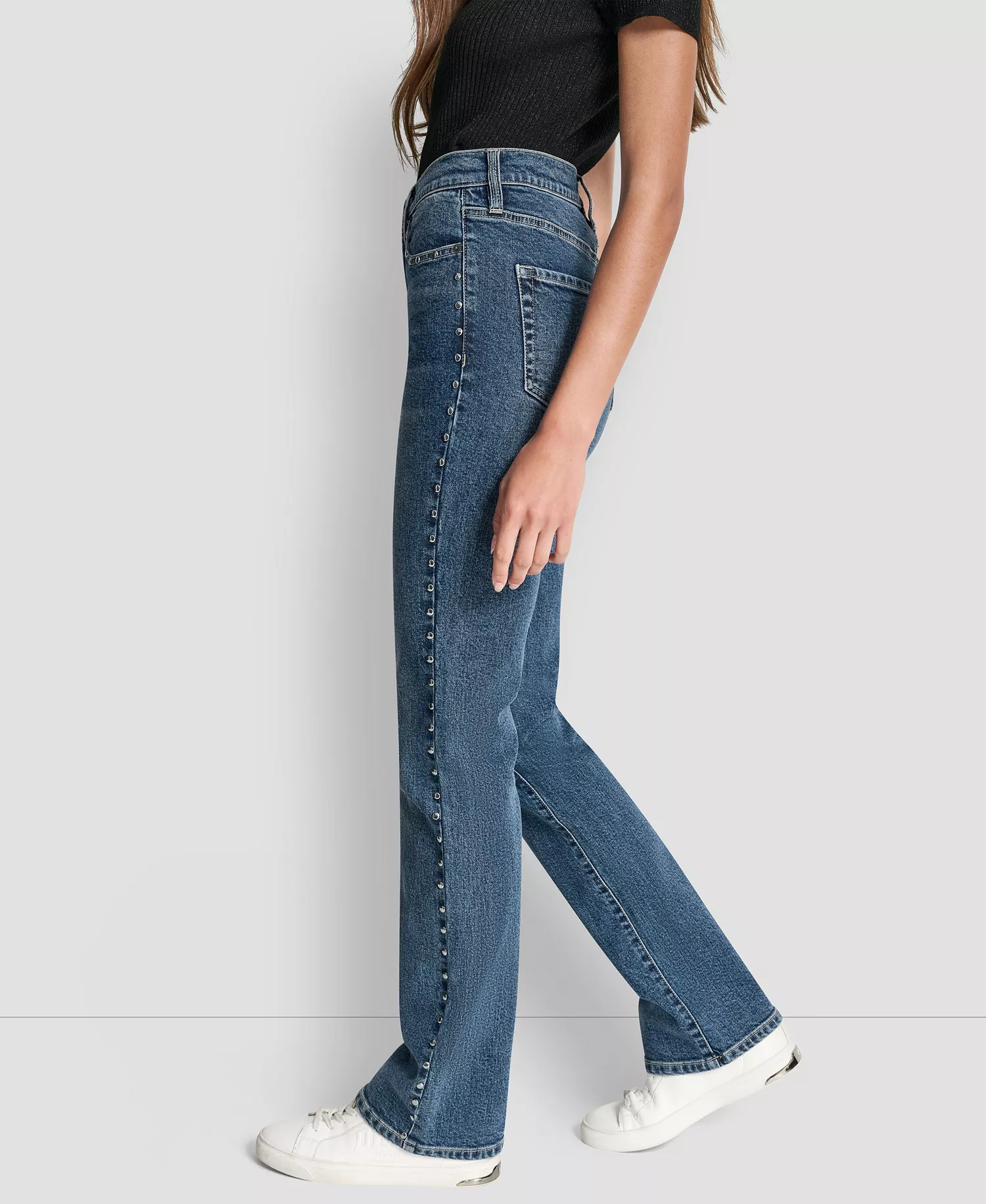 Women's Side Studded High-Rise Bootcut Jeans - Cobble Hill - 24