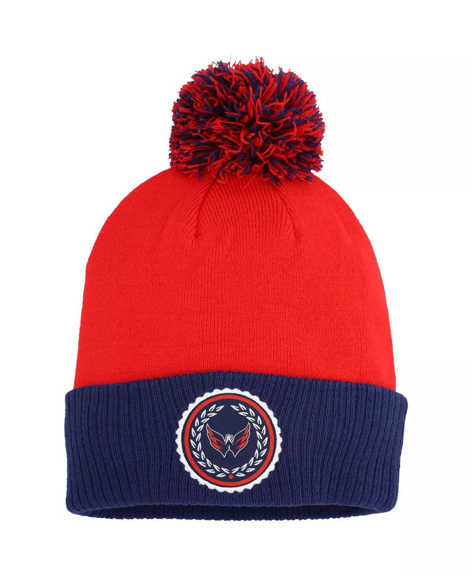 Women's Red Washington Capitals Laurel Cuffed with Pom Knit Hat - Red - OS